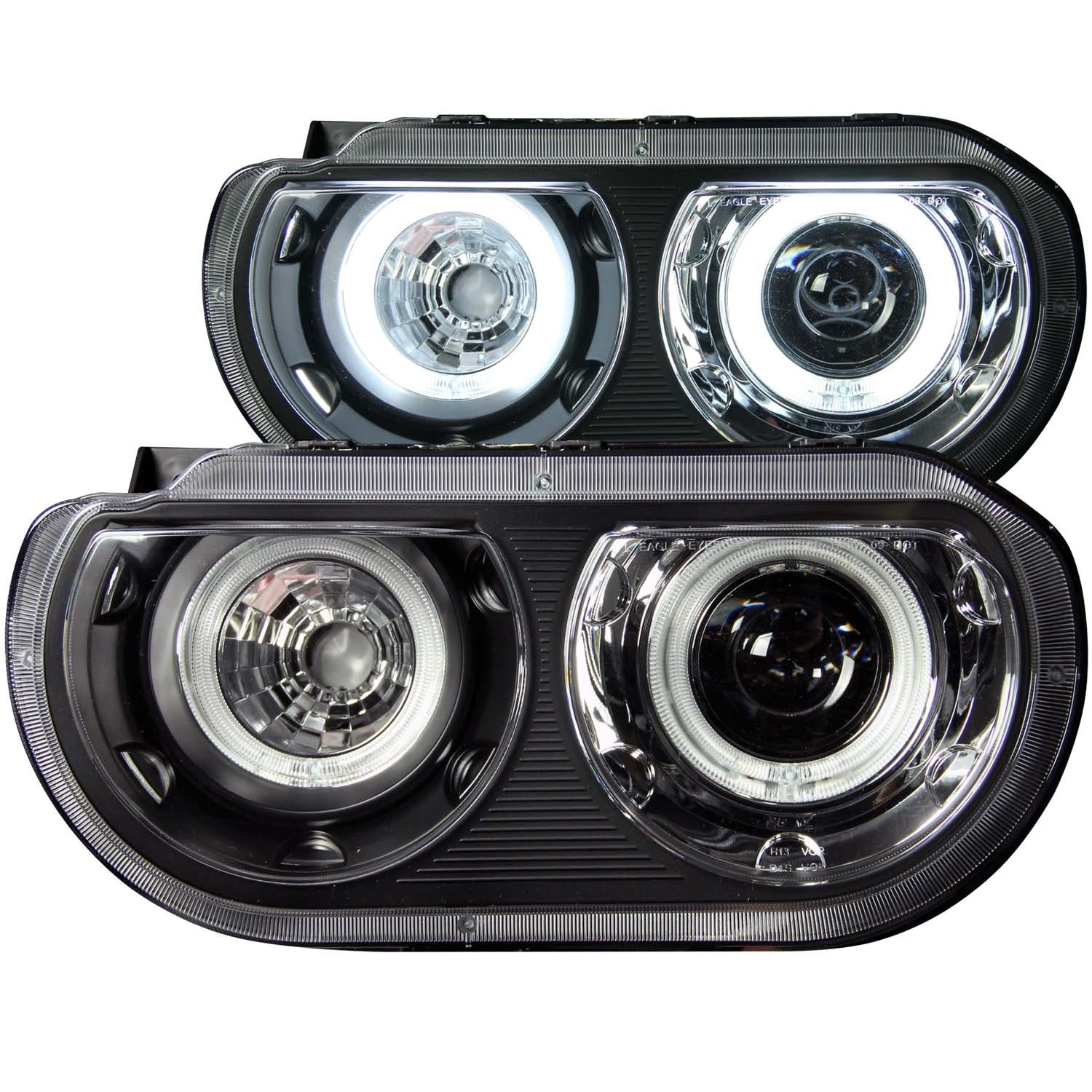 AnzoUSA 121306 Projector Headlights with Halo Black (SMD LED) (HID Compatible)