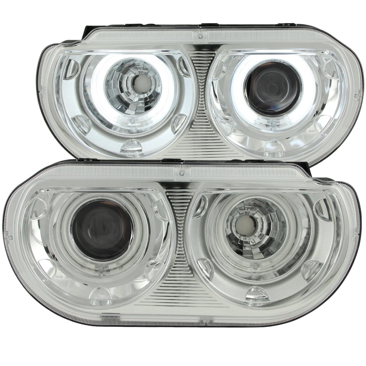 AnzoUSA 121307 Projector Headlights with Halo Chrome (SMD LED)