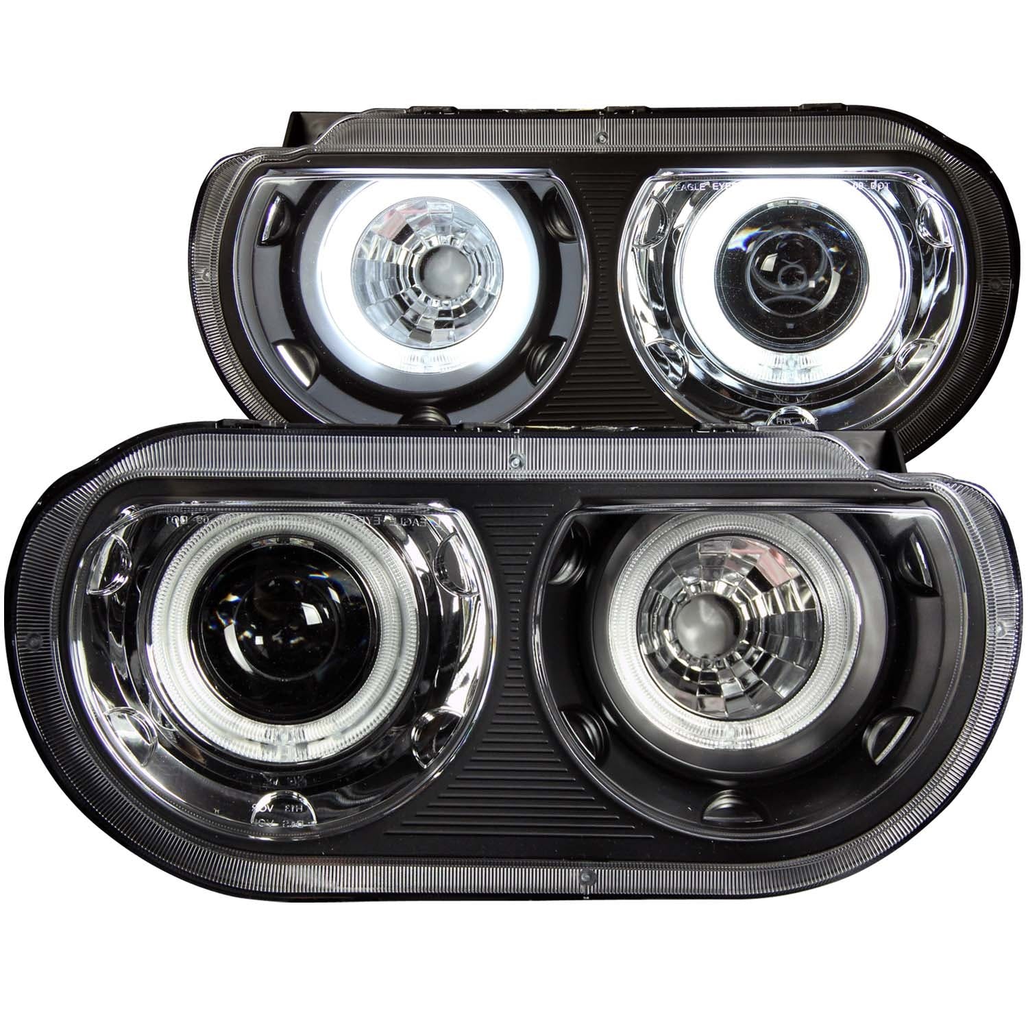 AnzoUSA 121308 Projector Headlights with Halo Black (SMD LED)