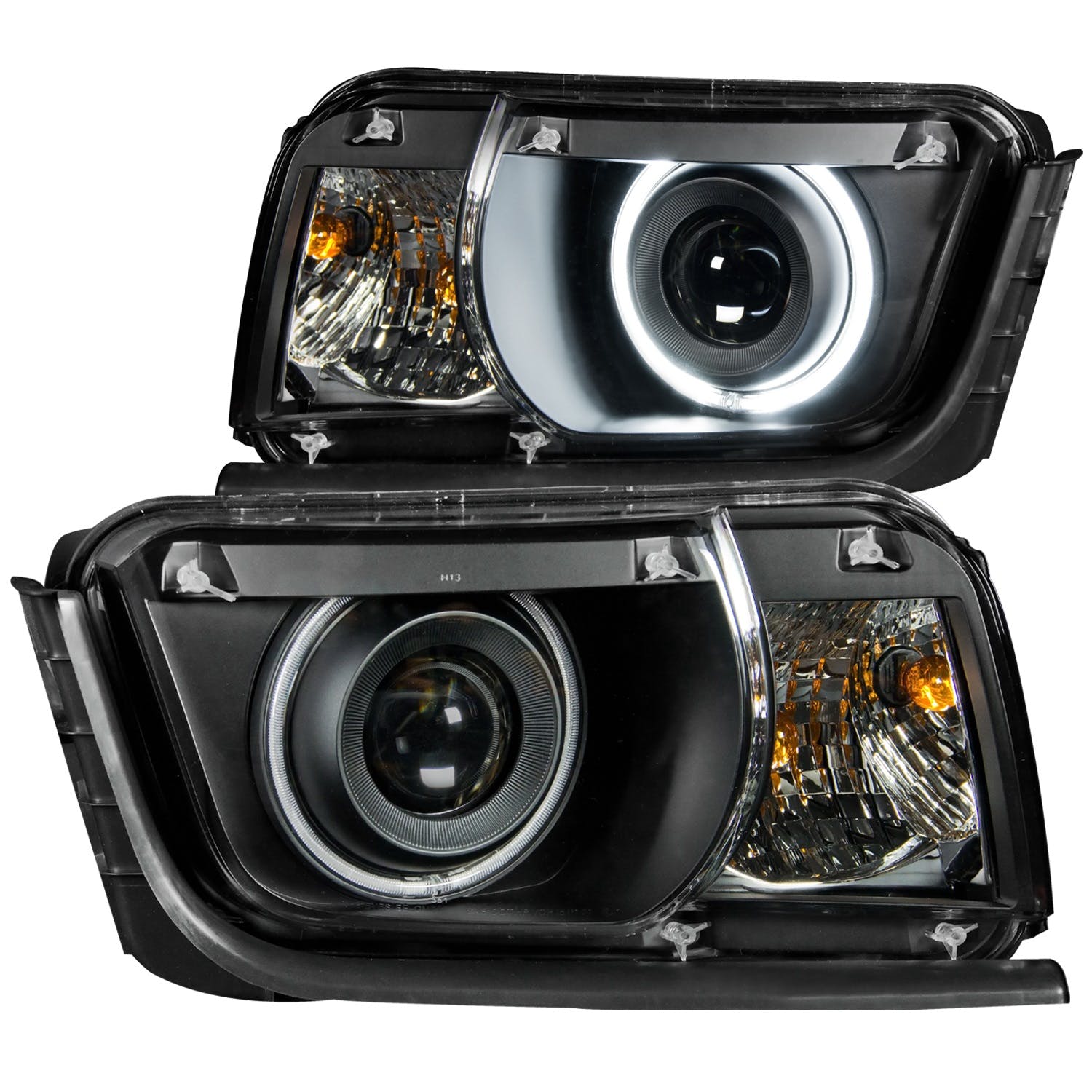 AnzoUSA 121312 Projector Headlights with Halo Black (SMD LED)