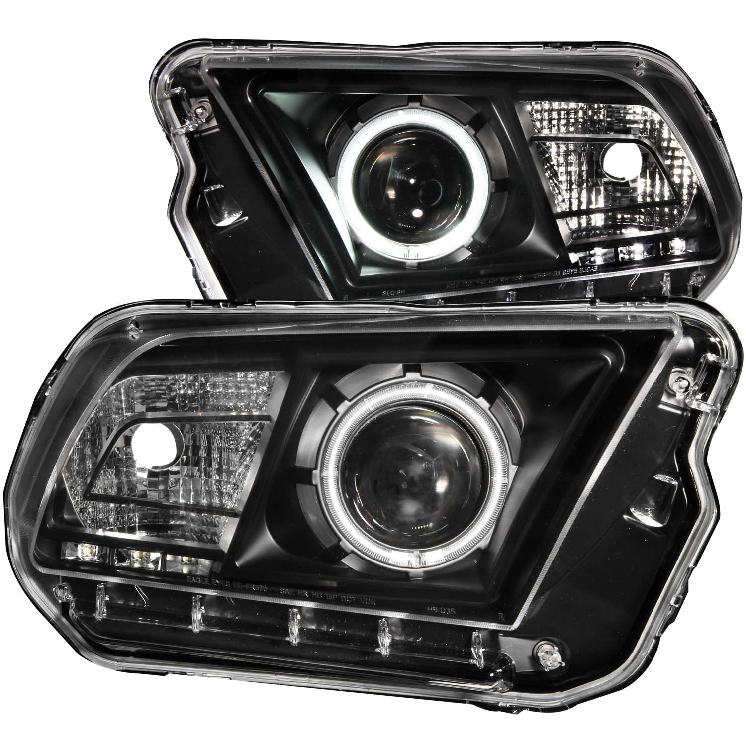 AnzoUSA 121323 Projector Headlights with Halo Black (SMD LED)