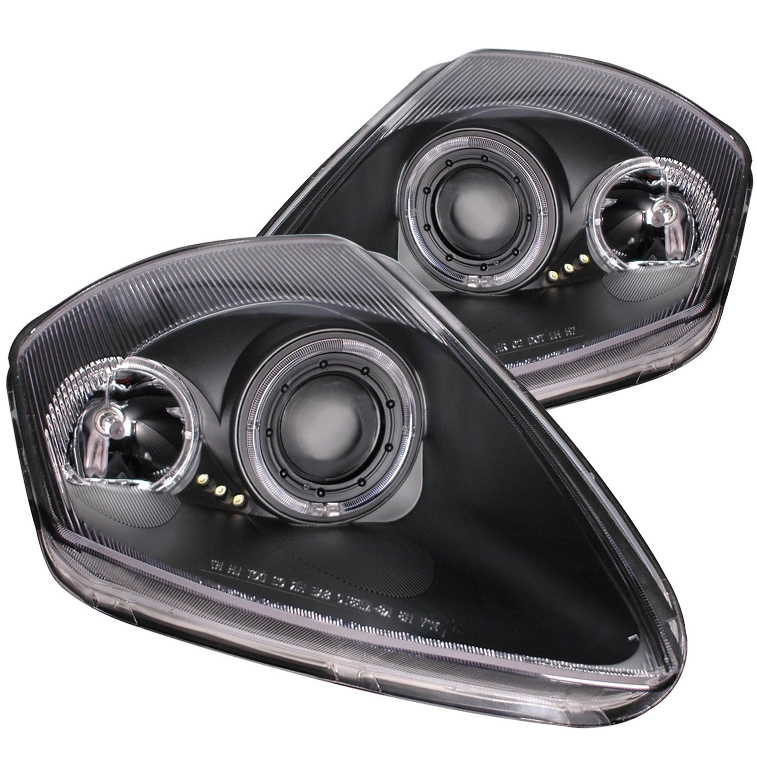 AnzoUSA 121332 Projector Headlights with Halo Black
