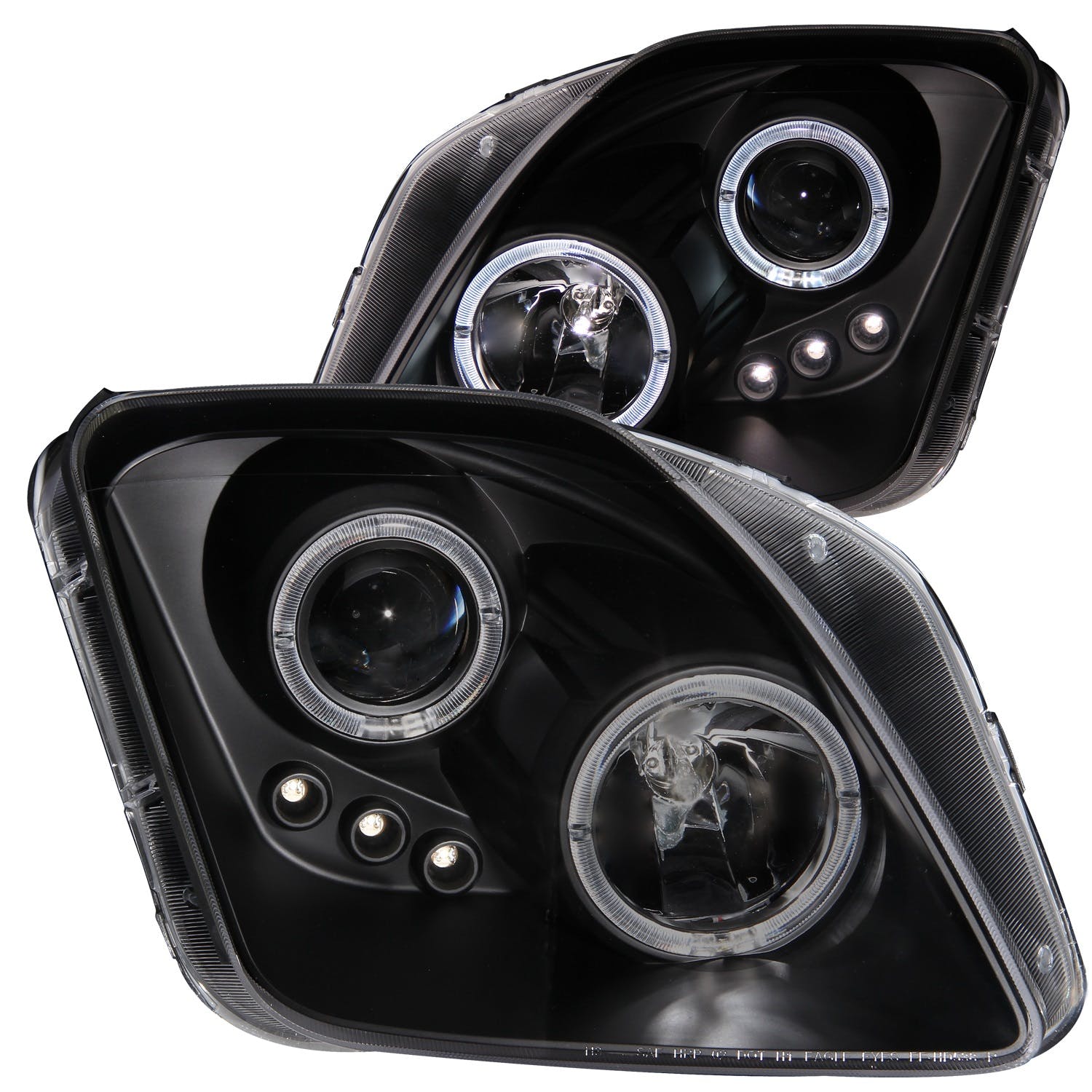 AnzoUSA 121341 Projector Headlights with Halo Black with LED