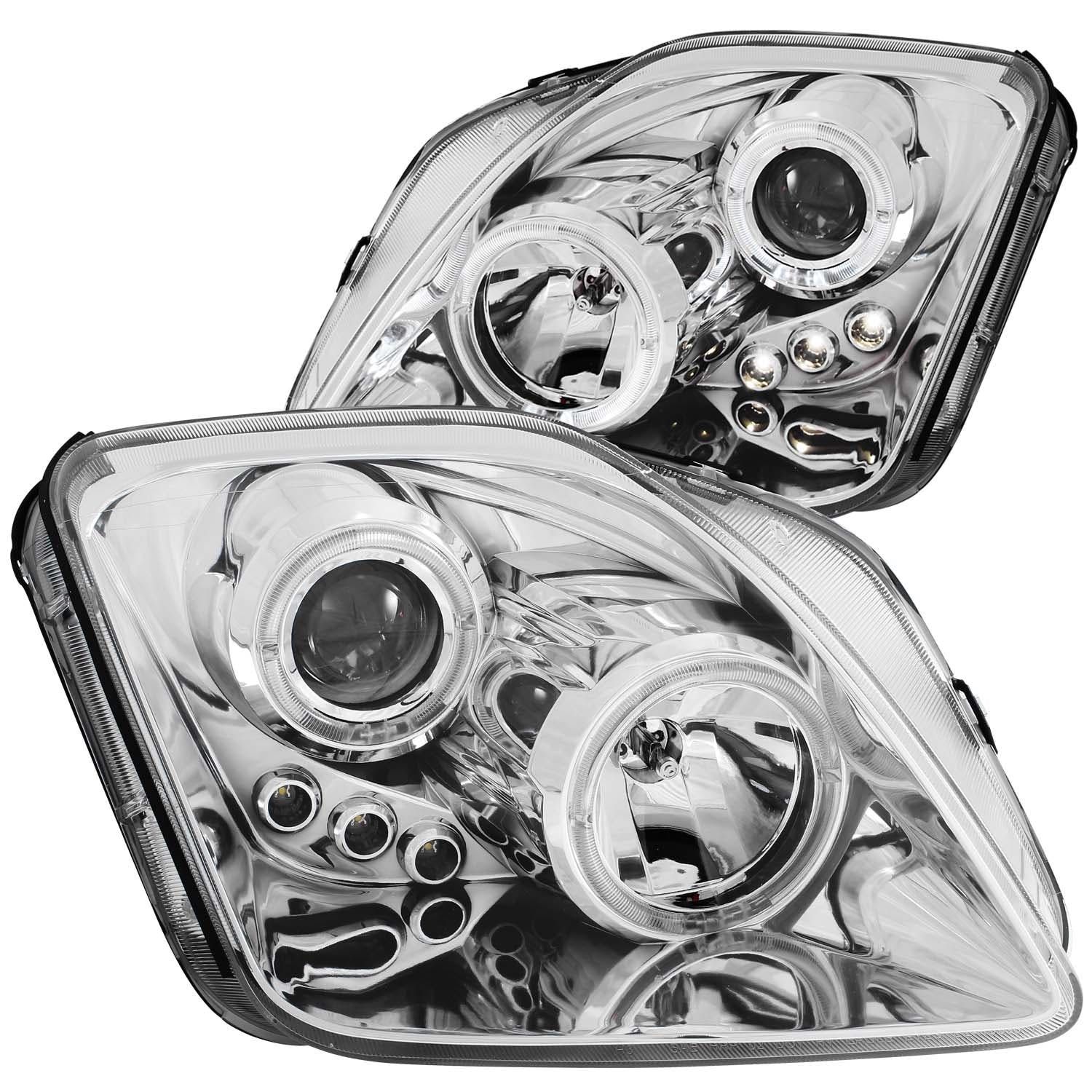 AnzoUSA 121342 Projector Headlights with Halo Chrome with LED