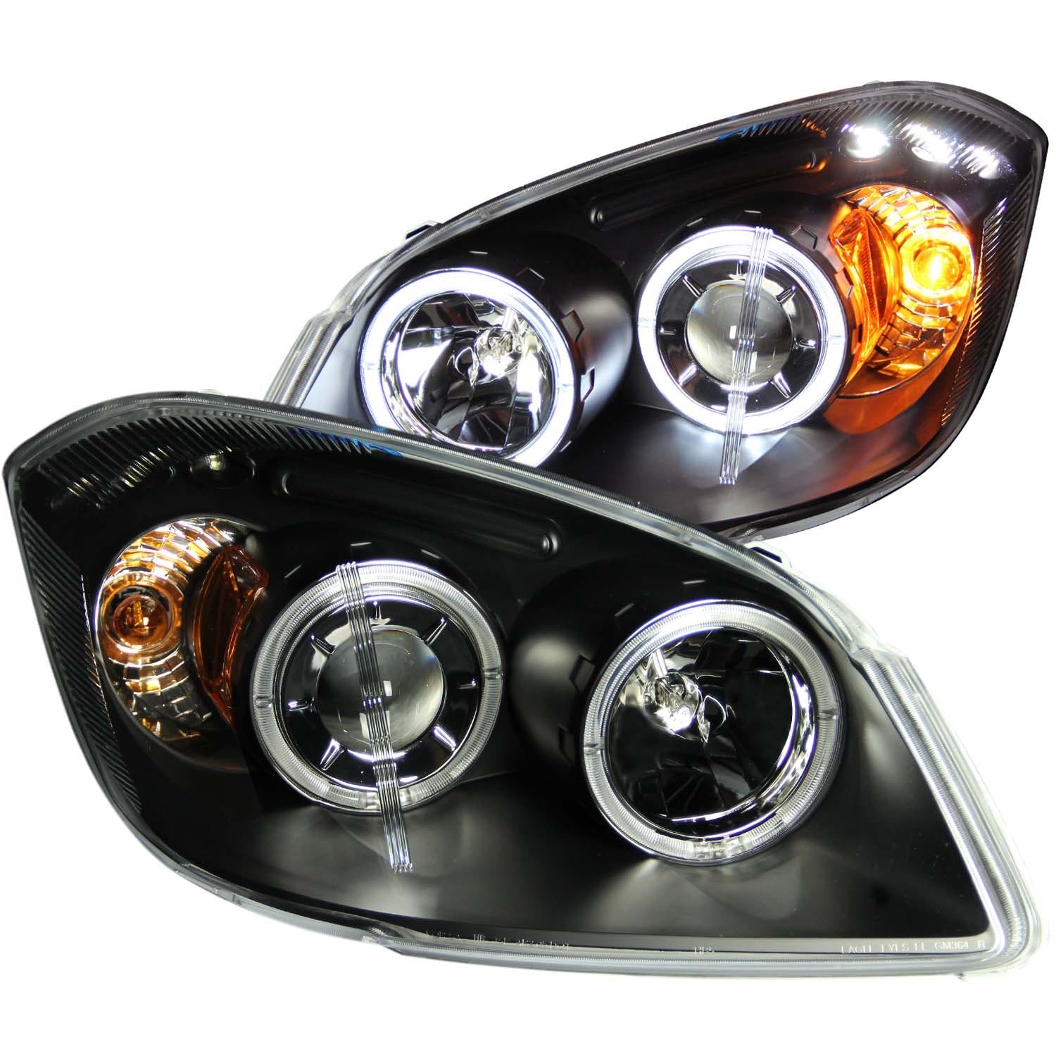 AnzoUSA 121344 Projector Headlights with Halo Black with LED