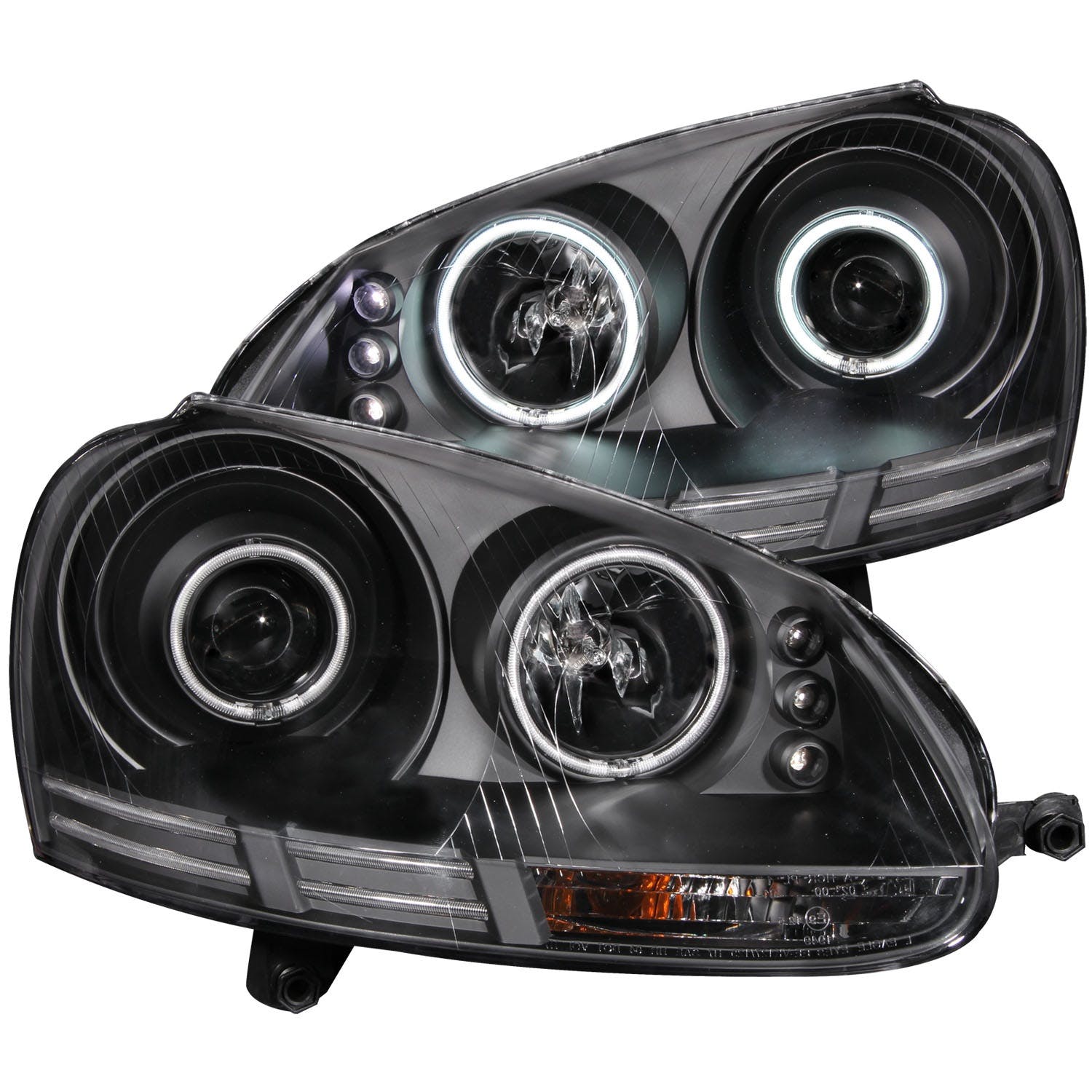 AnzoUSA 121345 Projector Headlights with Halo Black (SMD LED)