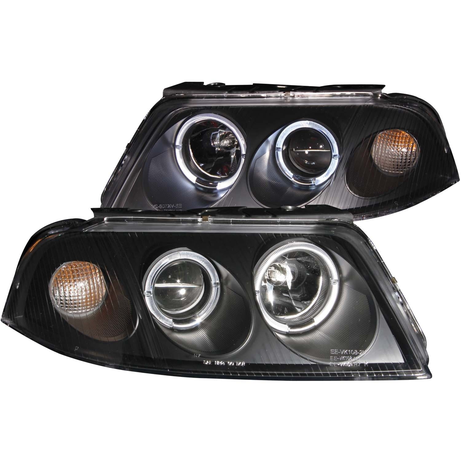AnzoUSA 121357 Projector Headlights with Halo Black