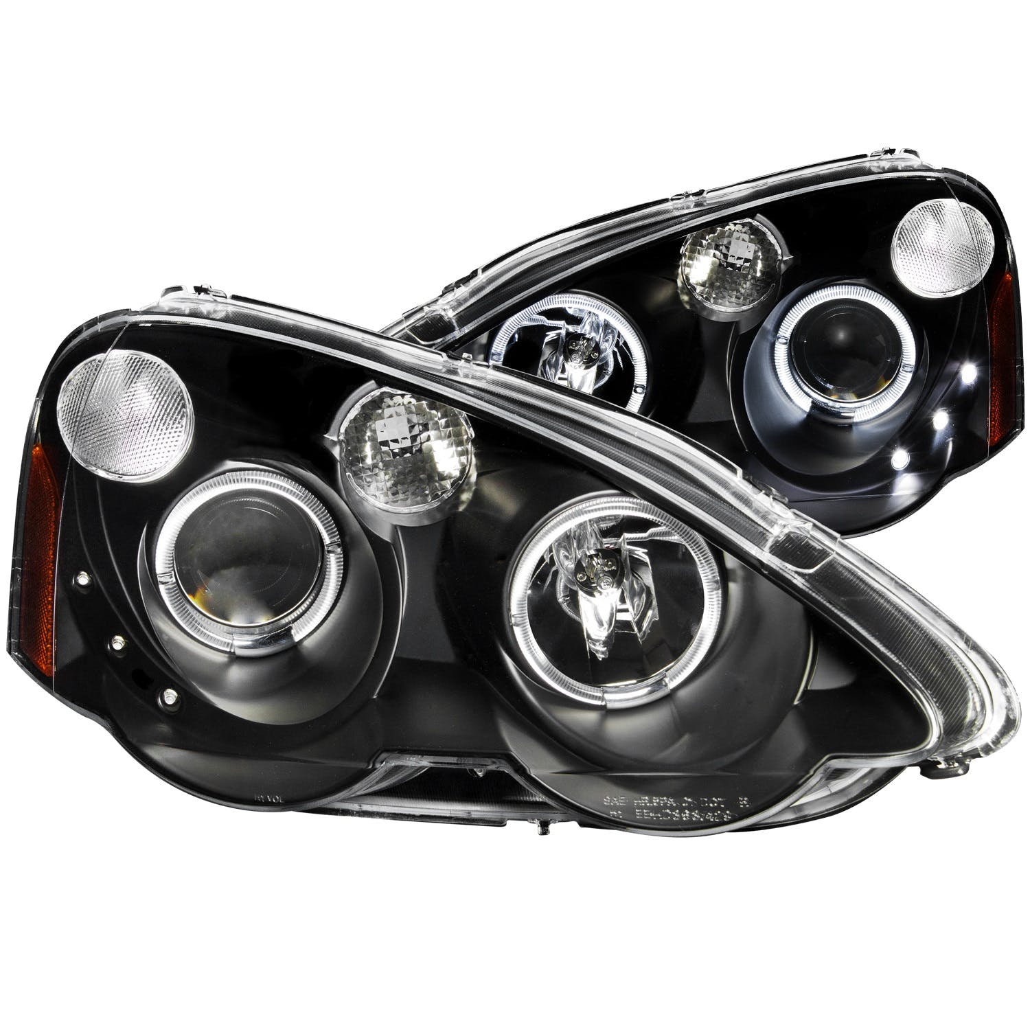 AnzoUSA 121359 Projector Headlights with Halo Black