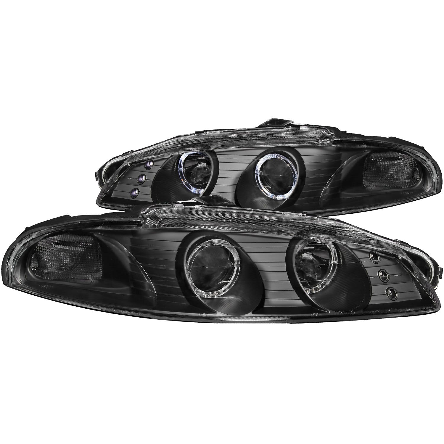AnzoUSA 121365 Projector Headlights with Halo Black G2