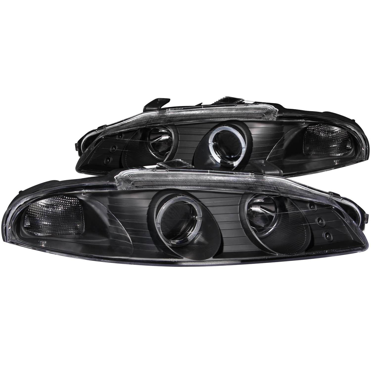 AnzoUSA 121377 Projector Headlights with Halo Black G2