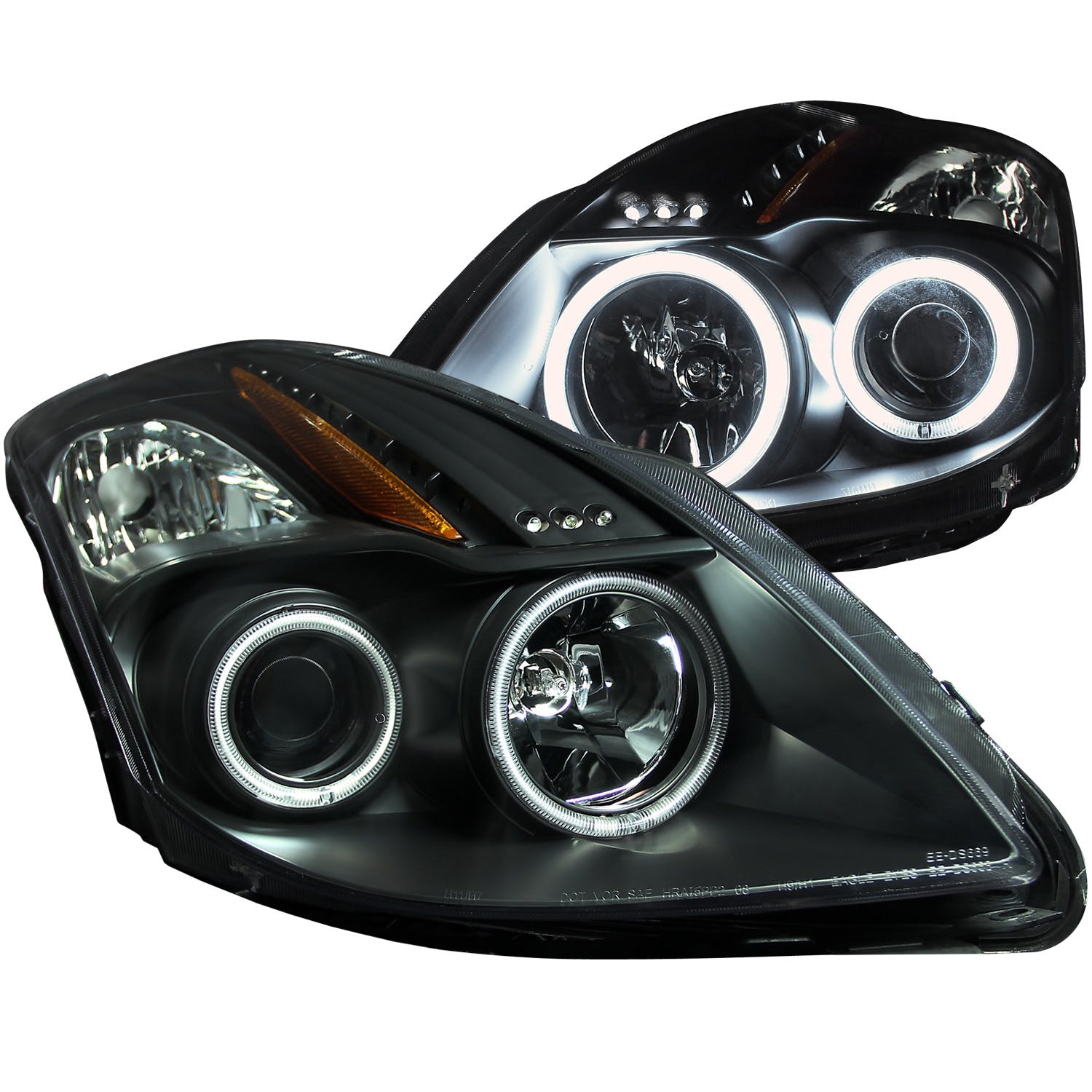AnzoUSA 121395 Projector Headlights with Halo Black (SMD LED)