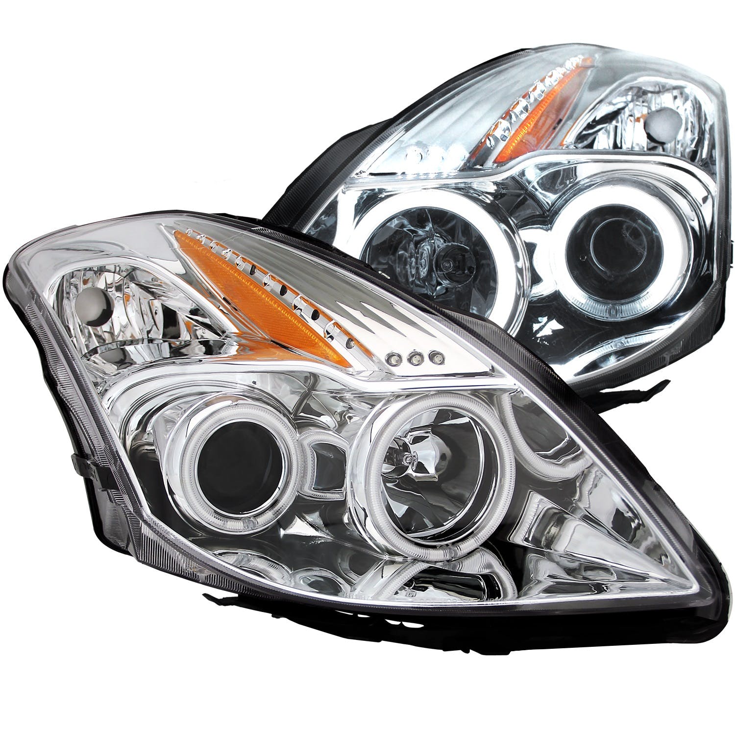AnzoUSA 121396 Projector Headlights with Halo Chrome (SMD LED)