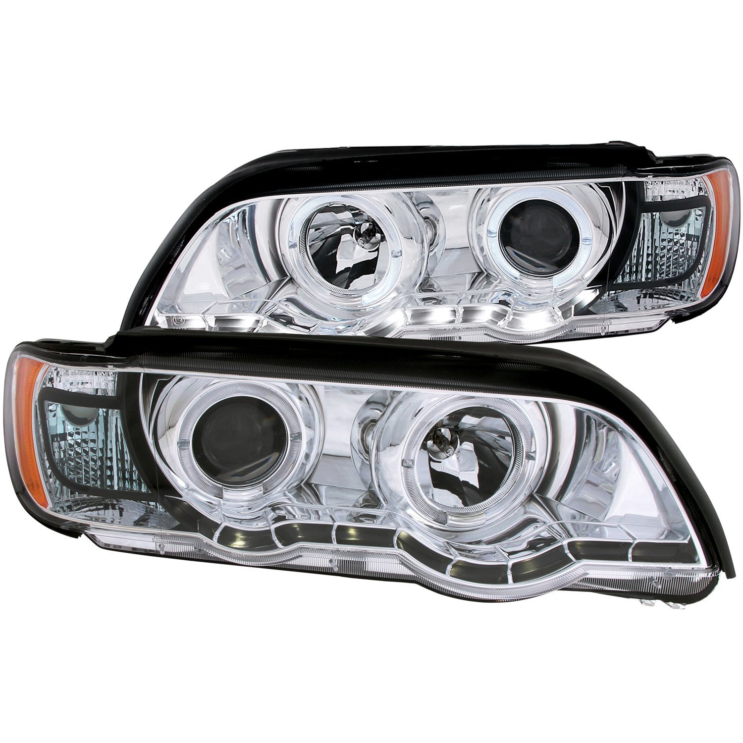 AnzoUSA 121397 Projector Headlights with Halo Chrome