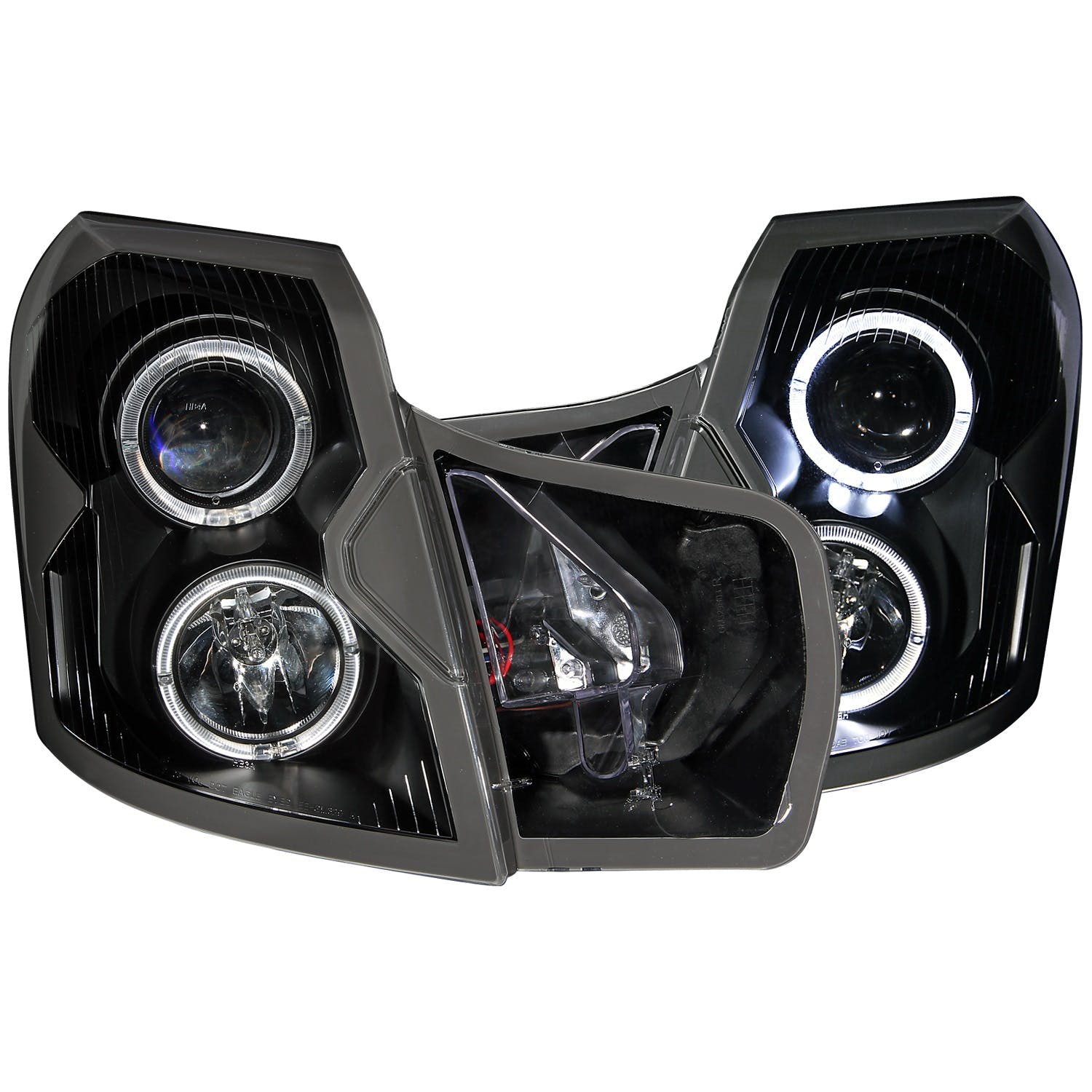 AnzoUSA 121415 Projector Headlights with Halo Black