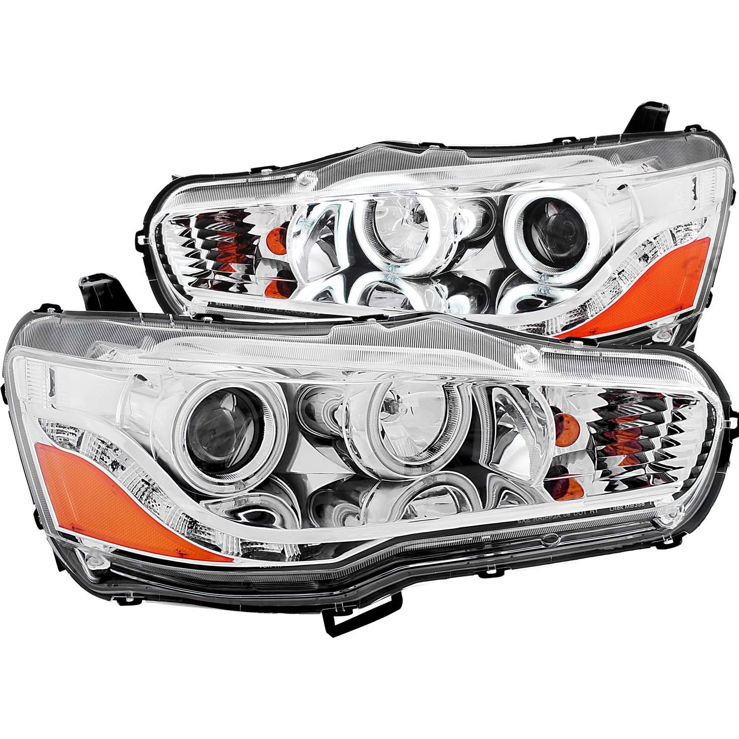 AnzoUSA 121427 Projector Headlights with Halo Chrome (SMD LED)