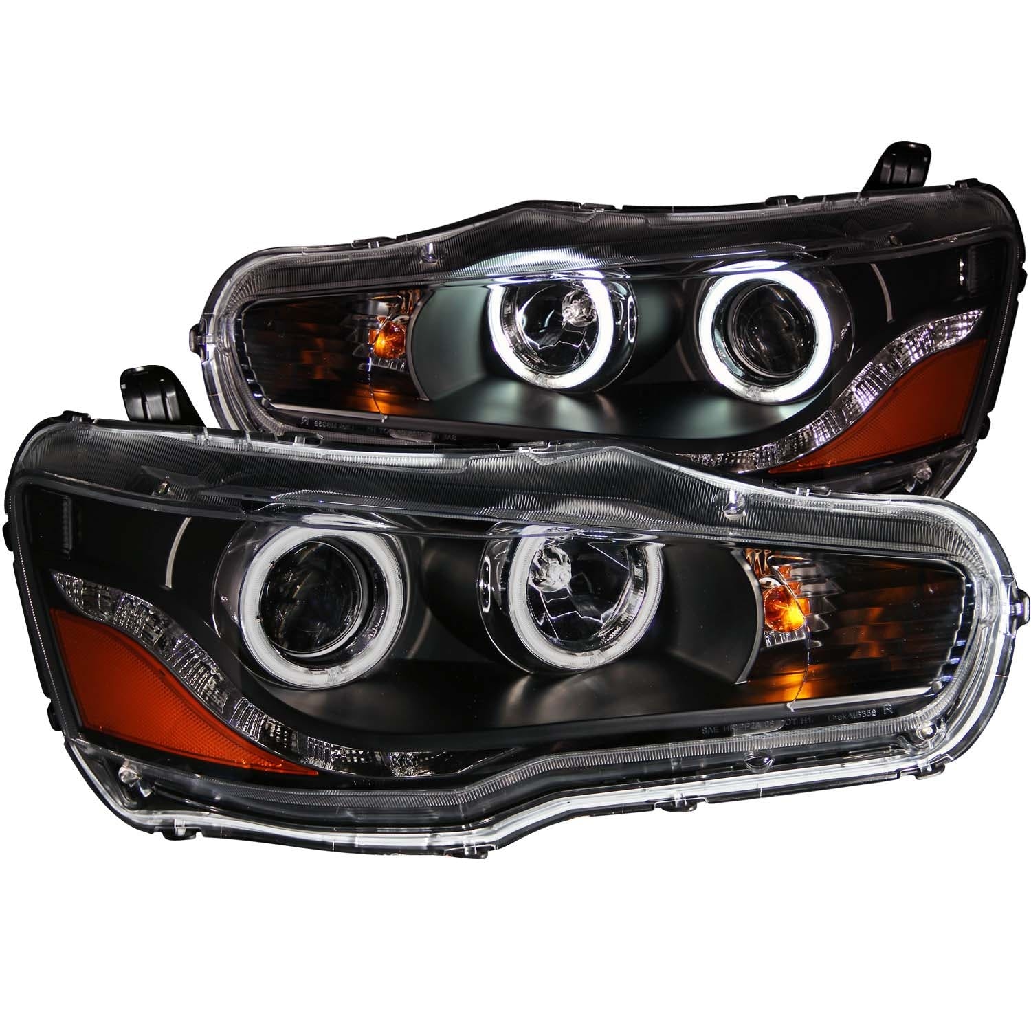 AnzoUSA 121428 Projector Headlights with Halo Black (SMD LED)