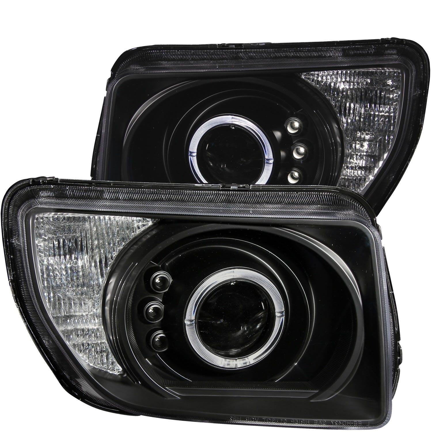 AnzoUSA 121432 Projector Headlights with Halo Black