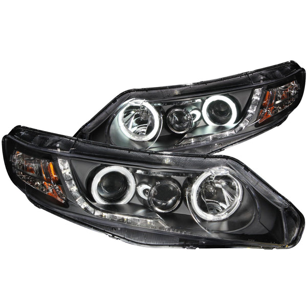 AnzoUSA 121454 Projector Headlights with Halo Black (SMD LED)