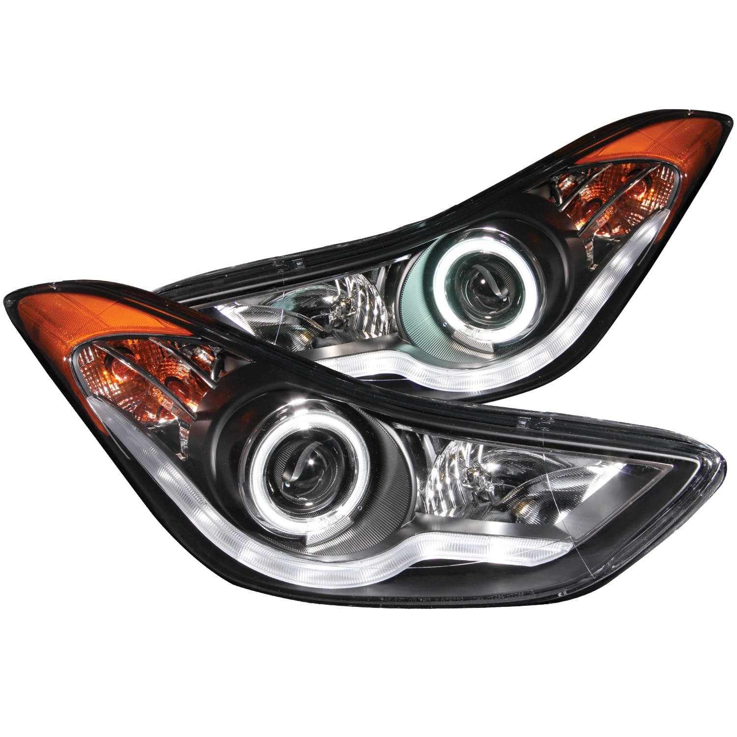 AnzoUSA 121456 Projector Headlights with Halo Black (SMD LED)
