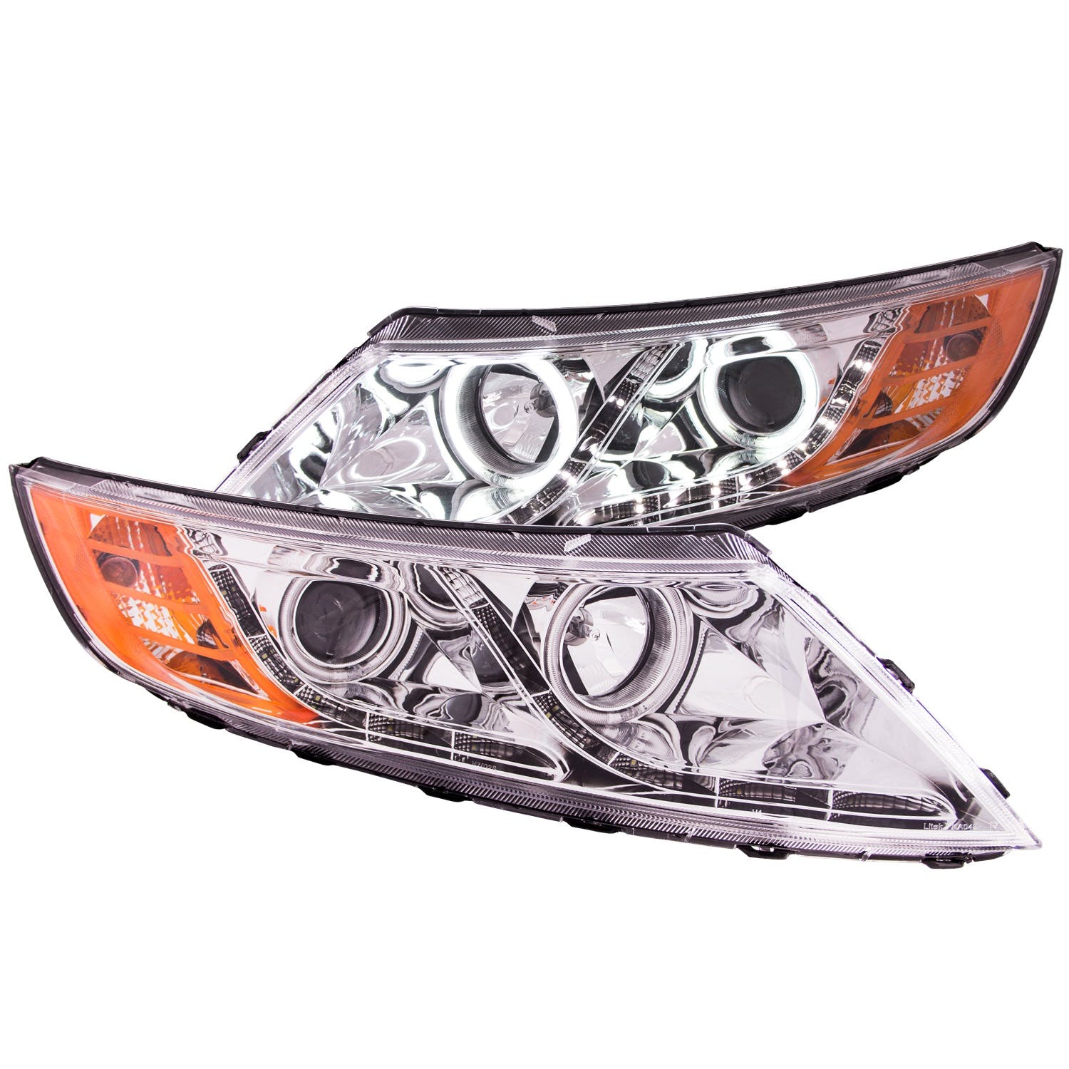 AnzoUSA 121459 Projector Headlights with Halo Chrome (SMD LED)