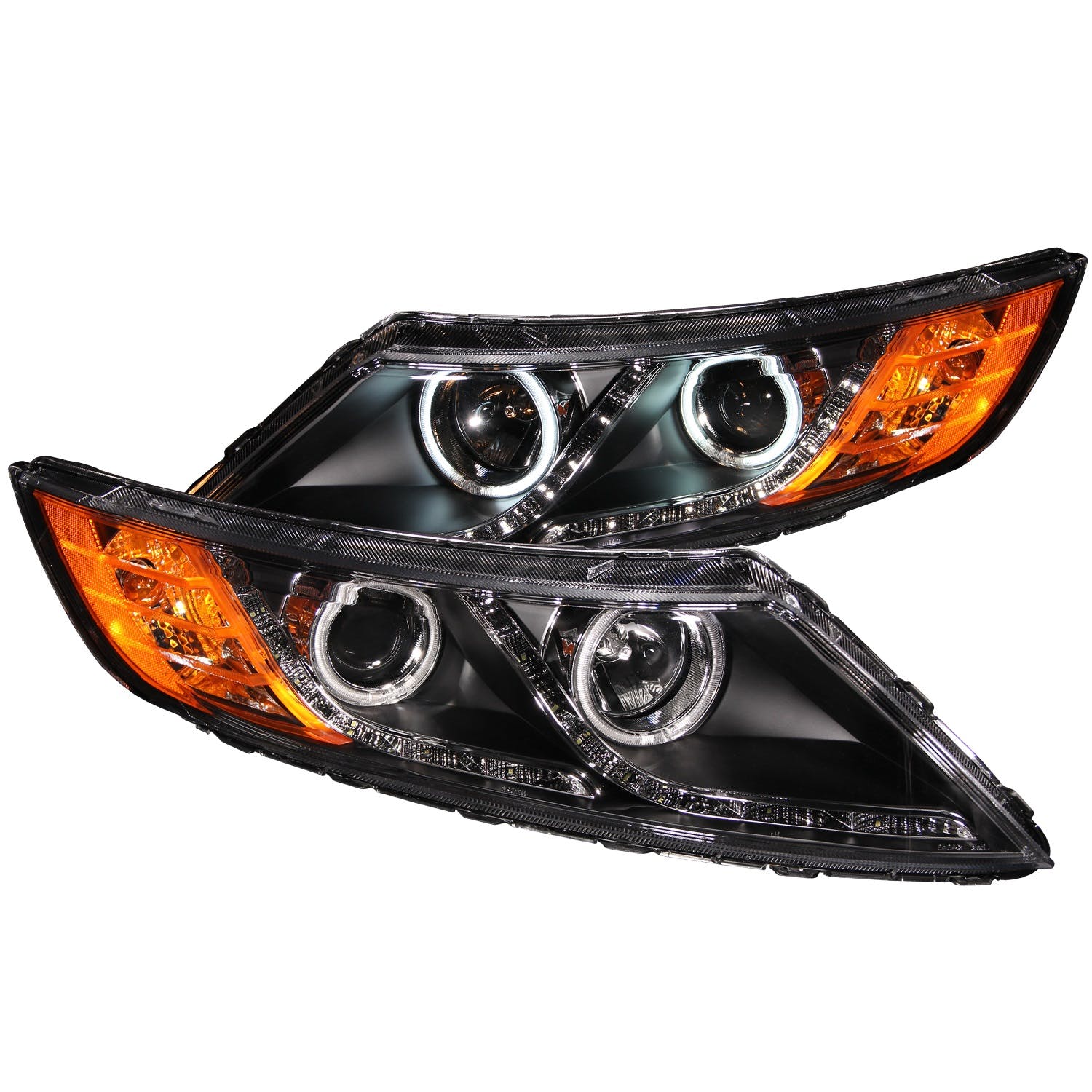 AnzoUSA 121460 Projector Headlights with Halo Black (SMD LED)