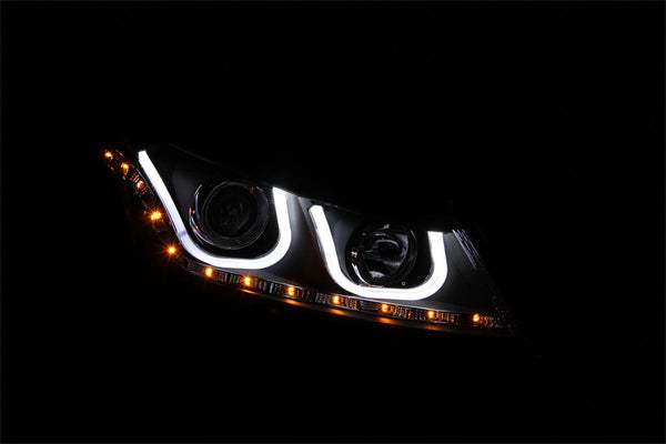 AnzoUSA 121483 Projector Headlights with U-Bar Black