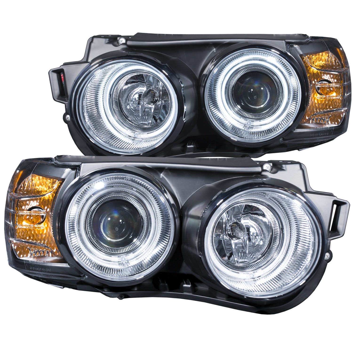 AnzoUSA 121489 Projector Headlights with Halo Chrome (SMD LED)