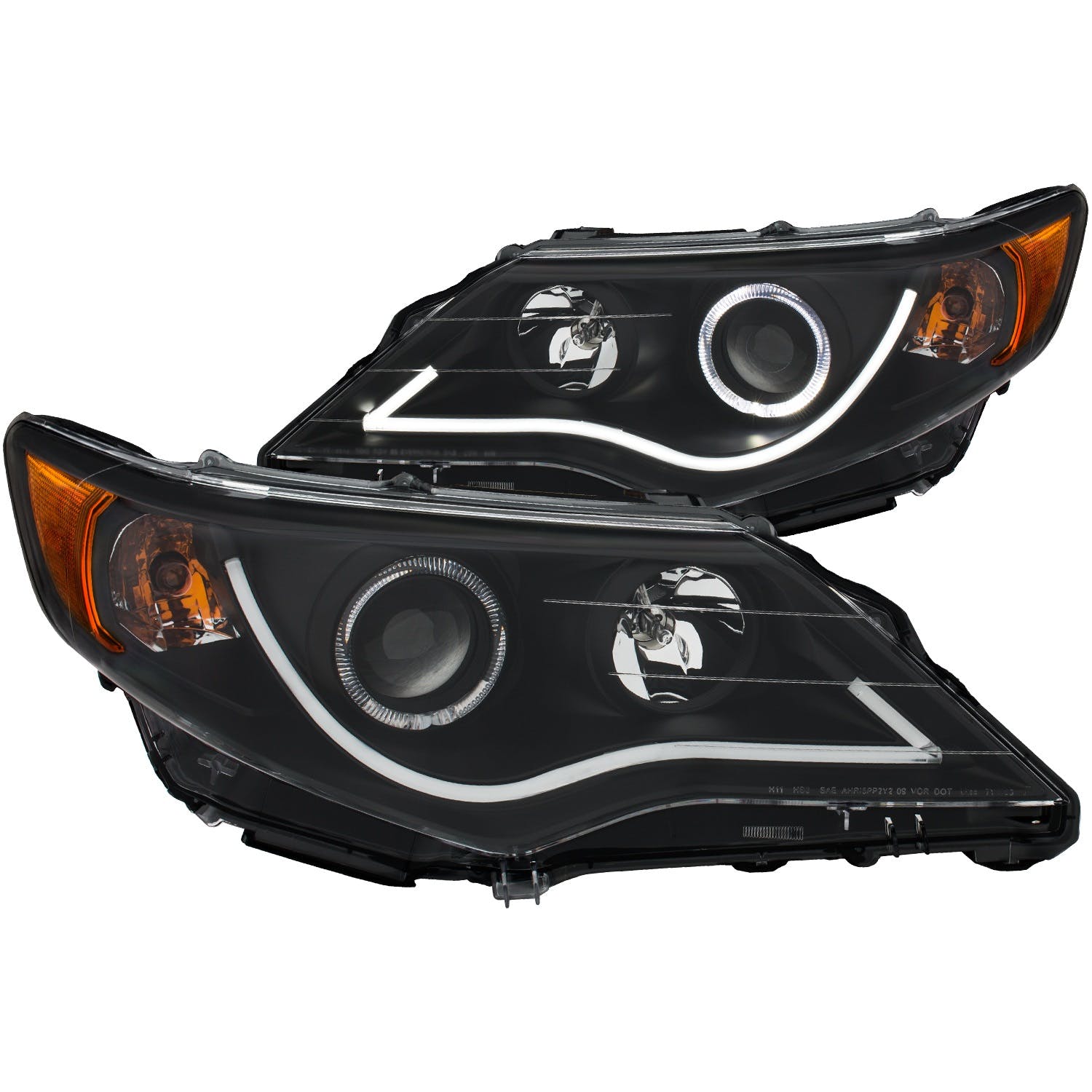 AnzoUSA 121512 Projector Headlights with Halo Black
