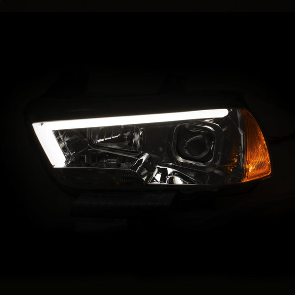 AnzoUSA 121525 Projector Headlights with Plank Style Design Chrome
