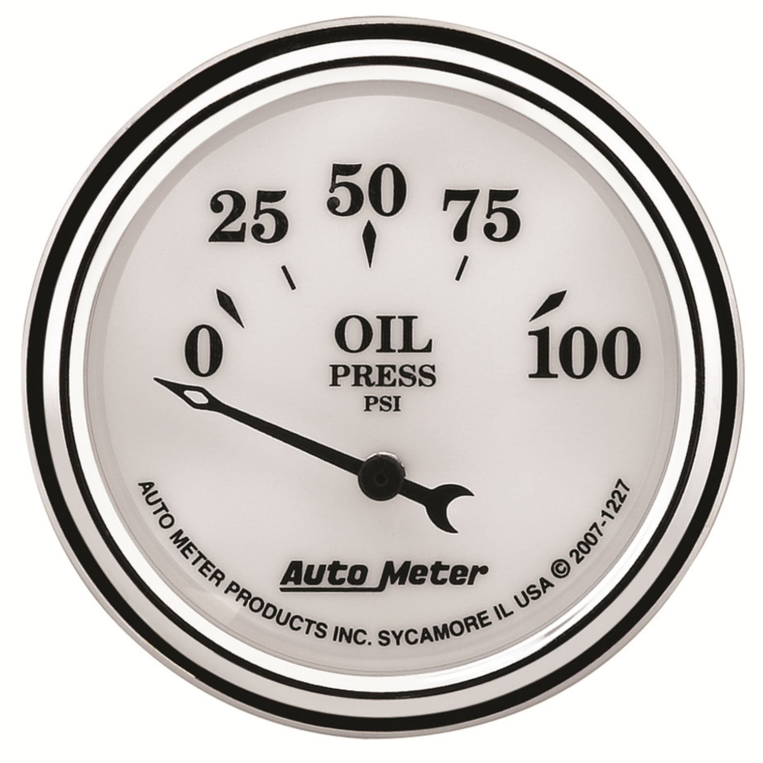 AutoMeter Products 1227 Old Tyme White II Oil Pressure Gauge