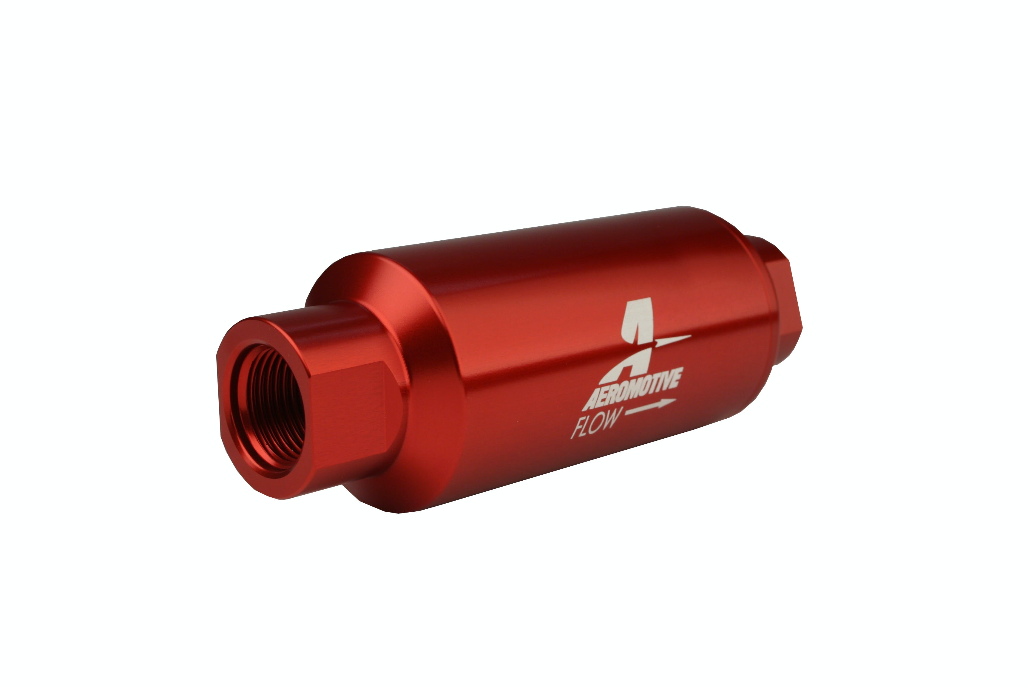 Aeromotive Fuel System 12335 Filter In-Line AN-10 size, 40 micron stainless steel element, Red Anodize Finish