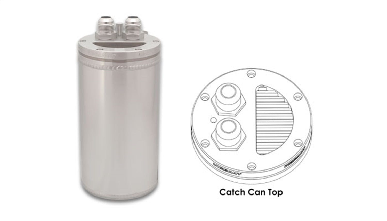 Vibrant Performance 12694 Catch Can with Integrated Filter, CNC Logo - Anodized Silver