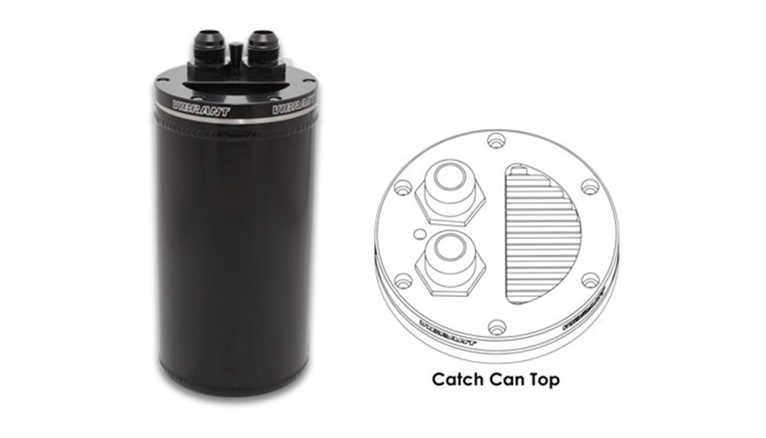 Vibrant Performance 12695 Catch Can with Integrated Filter, CNC Logo - Anodized Black