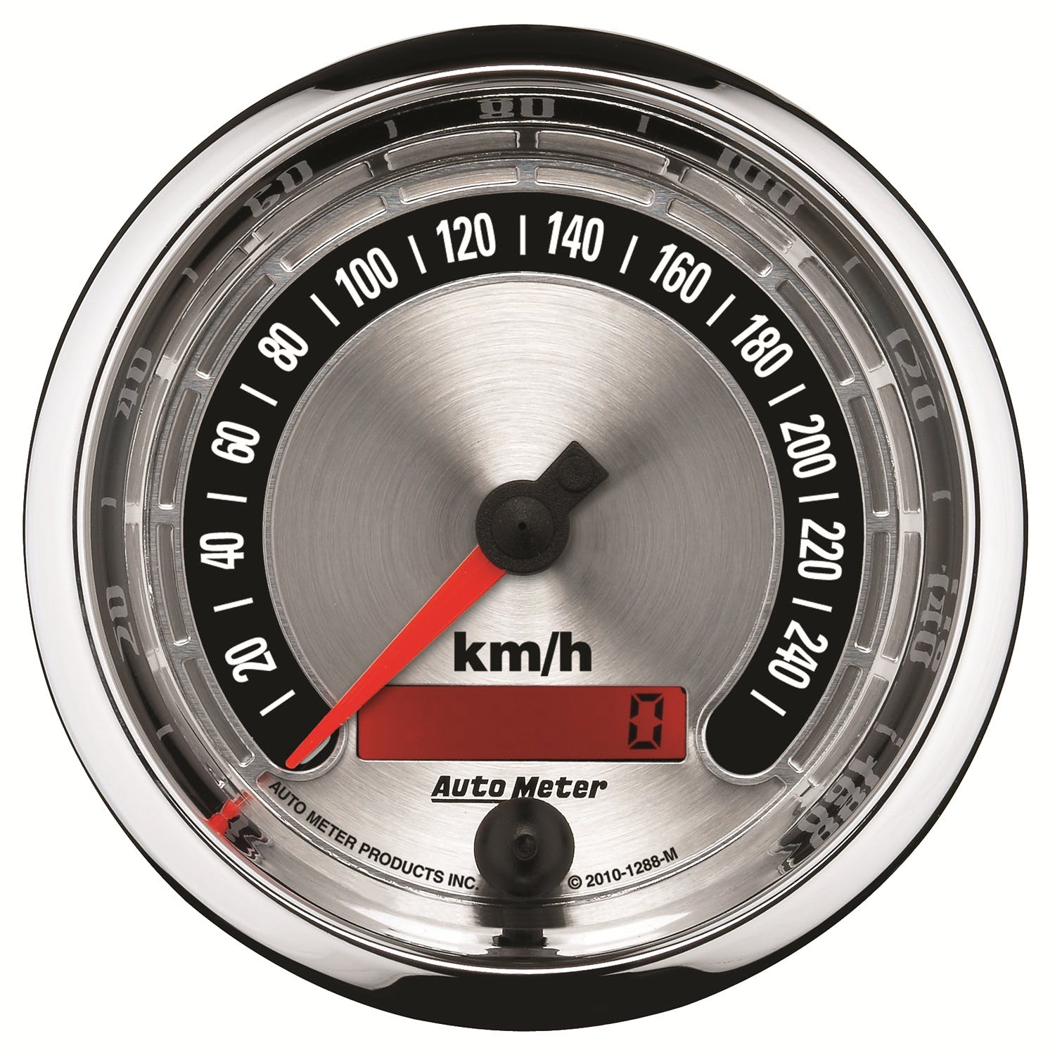 AutoMeter Products 1288-M GAUGE; SPEEDO.; 3 3/8in.; 260KM/H; ELEC. PROGRAMMABLE; AMERICAN MUSCLE