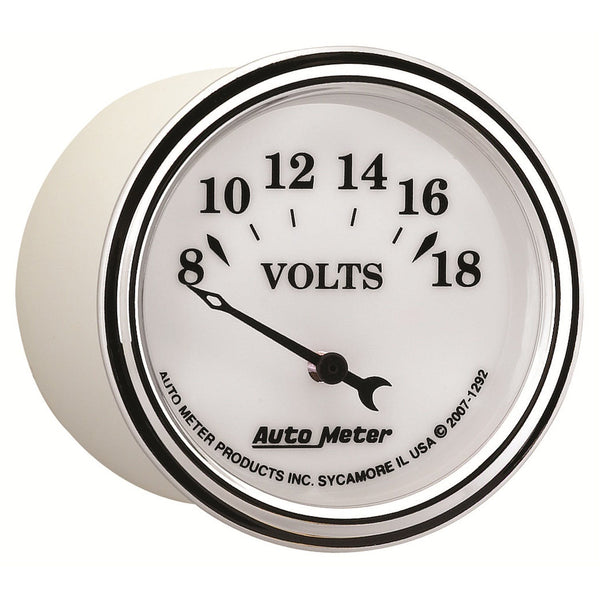 AutoMeter Products 1292 Voltmeter Gauge Old Tyme White II