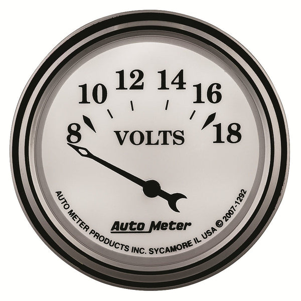 AutoMeter Products 1292 Voltmeter Gauge Old Tyme White II