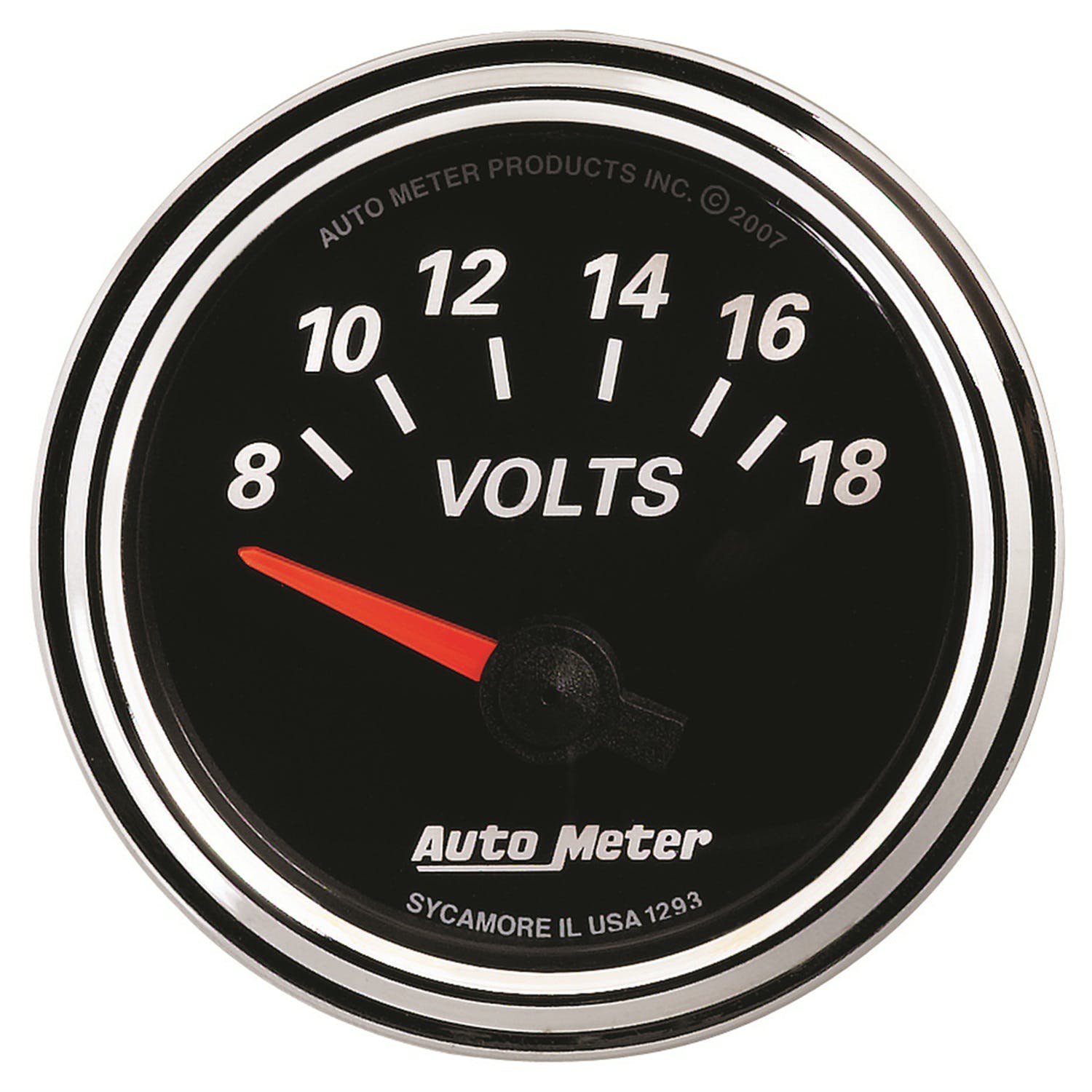 AutoMeter Products 1293 GAUGE; VOLTMETER; 2 1/16in.; 18V; ELEC; DESIGNER BLACK II
