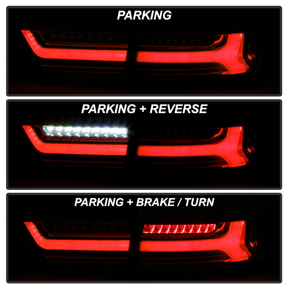 XTUNE POWER 9047527 Acura TSX 2006 2008 Light Bar LED 4pcs Tail Lights Red Clear