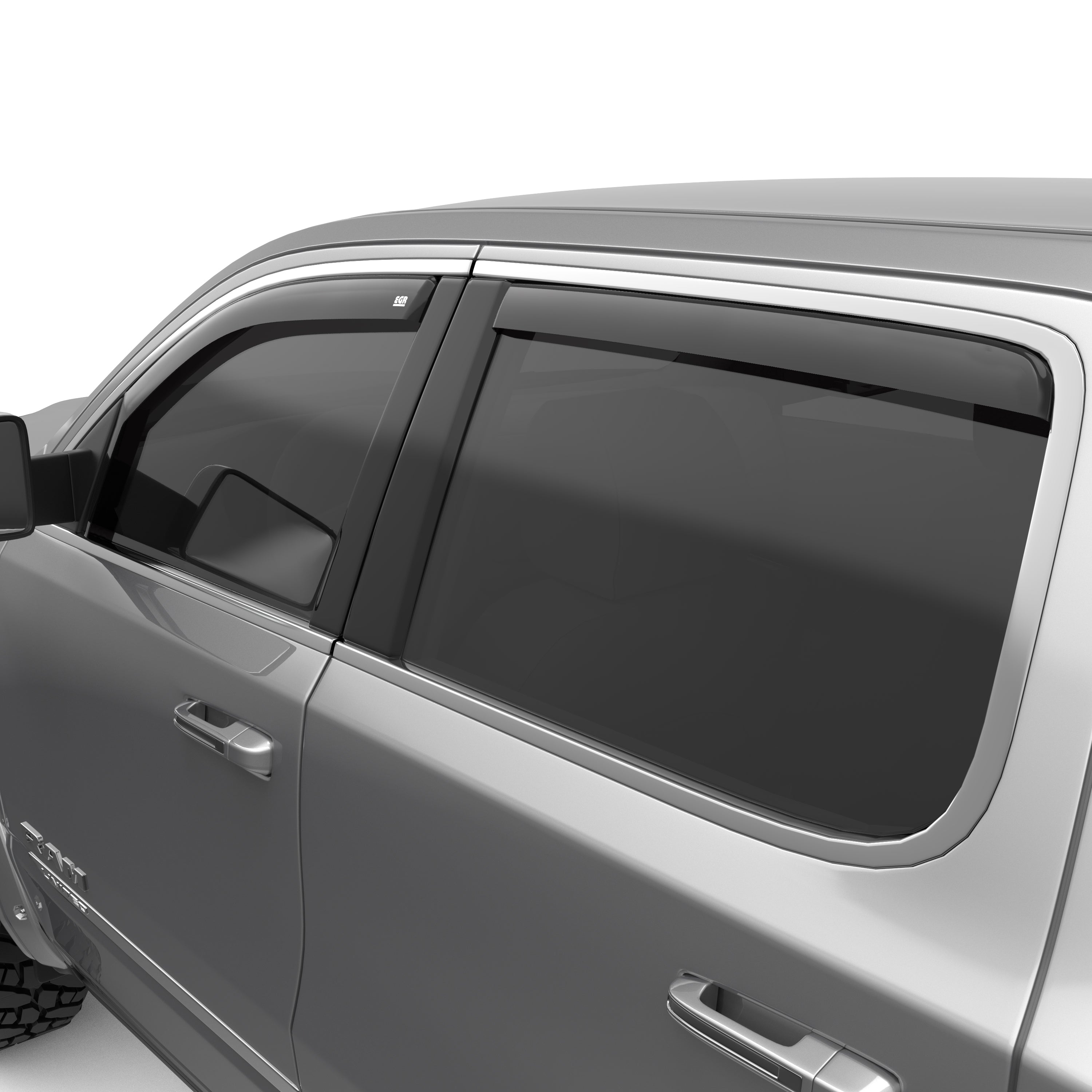 EGR in-channel window visors front & rear set dark smoke Extended Cab 19-22 Ram 1500