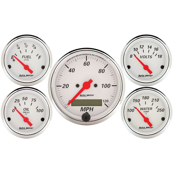AutoMeter Products 1302 5 Pc. Kit Artic White (Electric Speedo)