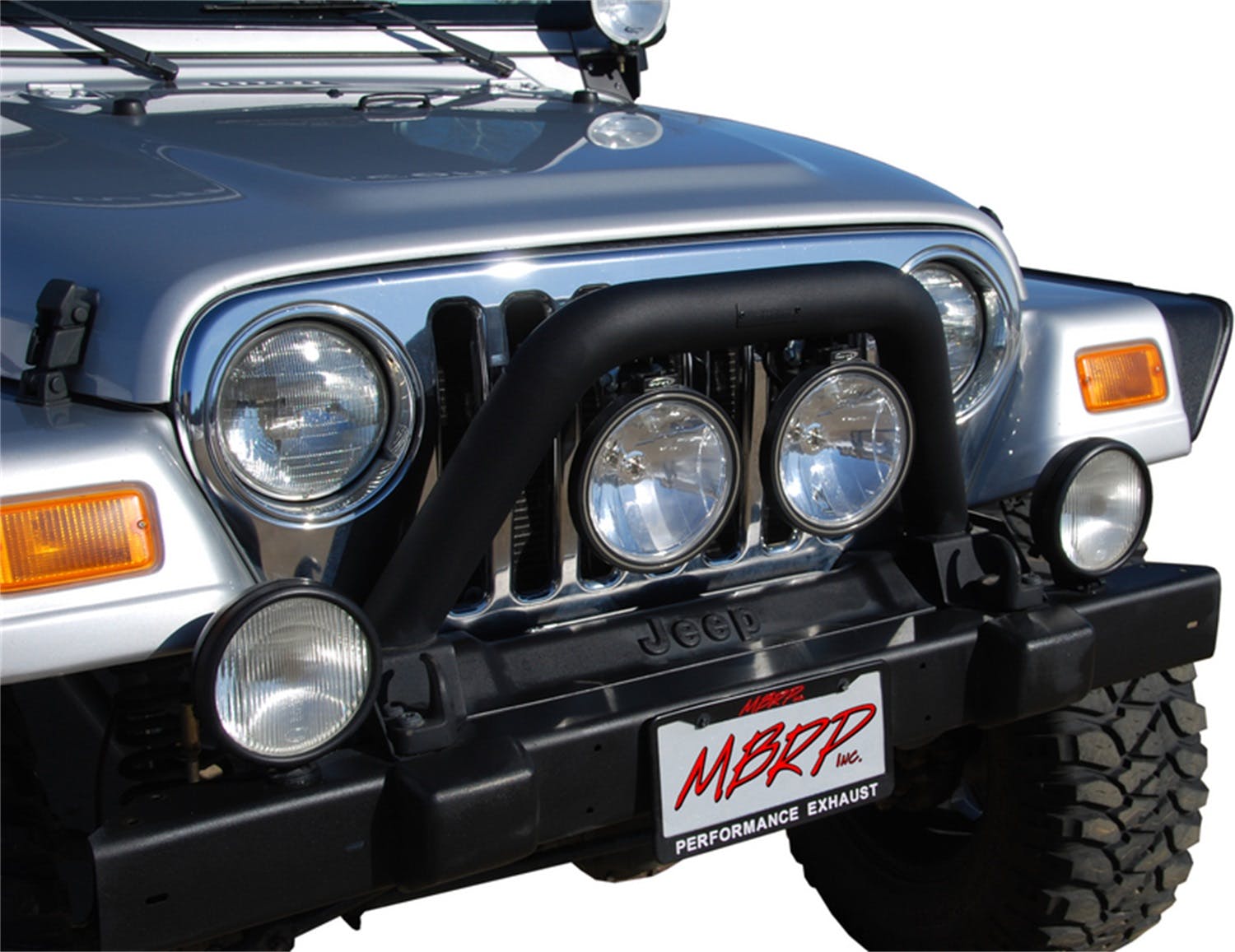 MBRP Exhaust 131086 Front Light Bar/Grill Guard System; Black Coated