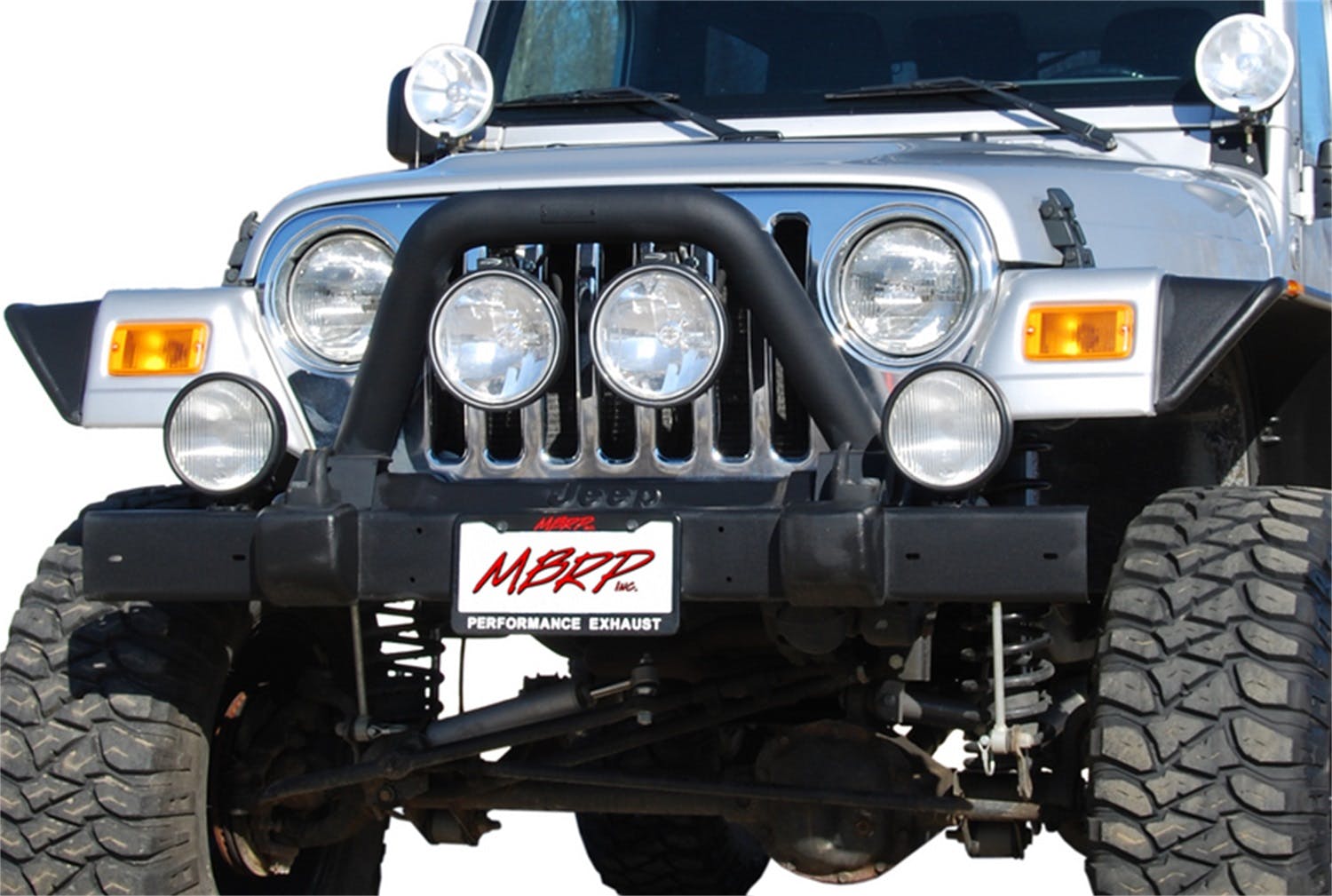 MBRP Exhaust 131086 Front Light Bar/Grill Guard System; Black Coated