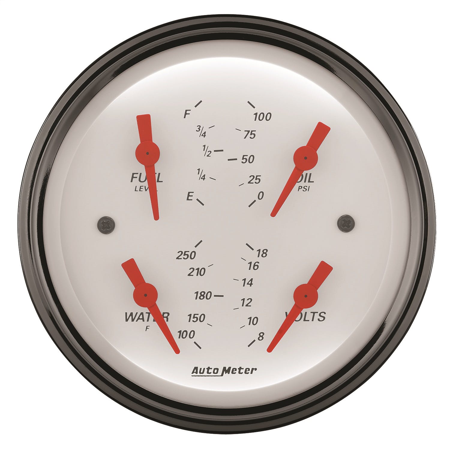 AutoMeter Products 1314 3-3/8 Quad Guage, Fuel Level, 0-90, Arctic White