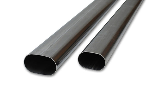 Vibrant Performance 13182 3 inch Oval (nominal) T304 Stainless Steel Straight Tubing - 5 feet long