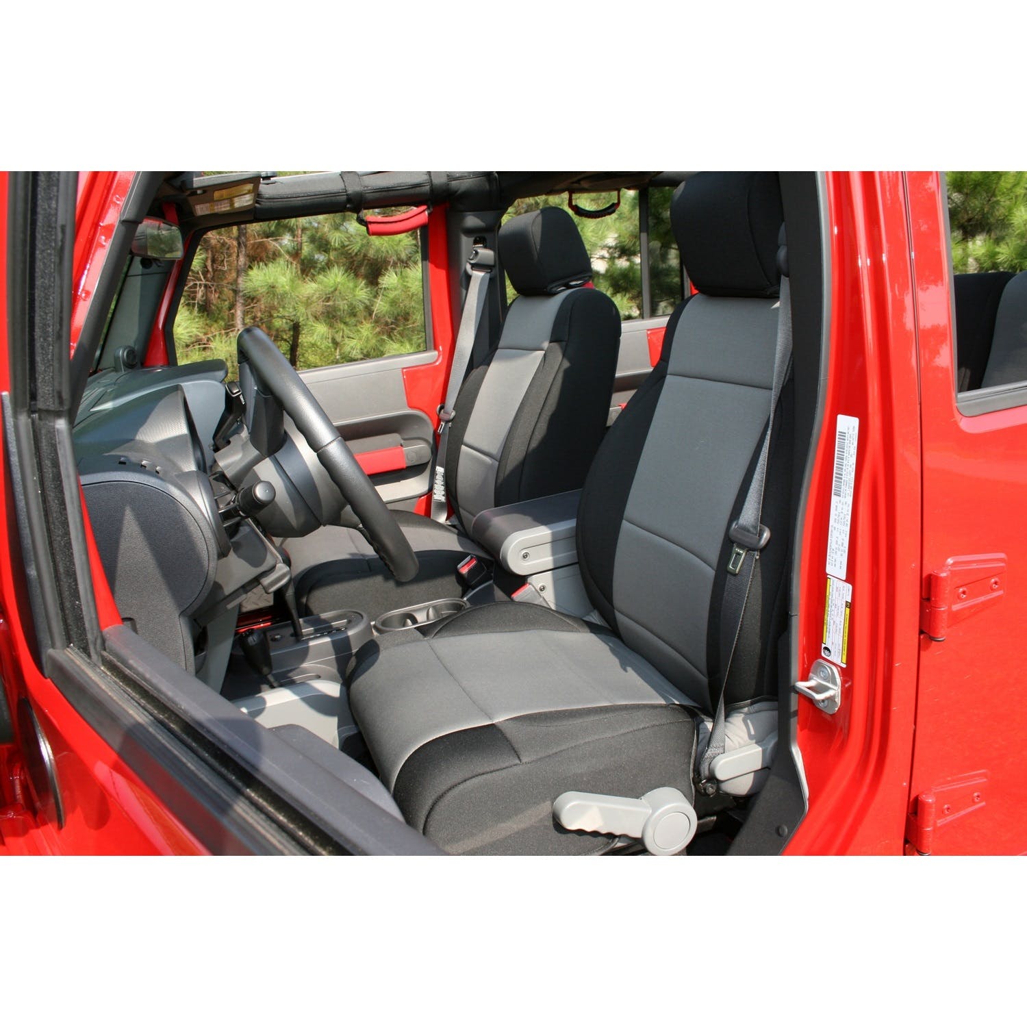 Rugged Ridge 13214.09 Neoprene Front Seat Covers; Black/Gray; 07-10 Jeep Wrangler JK