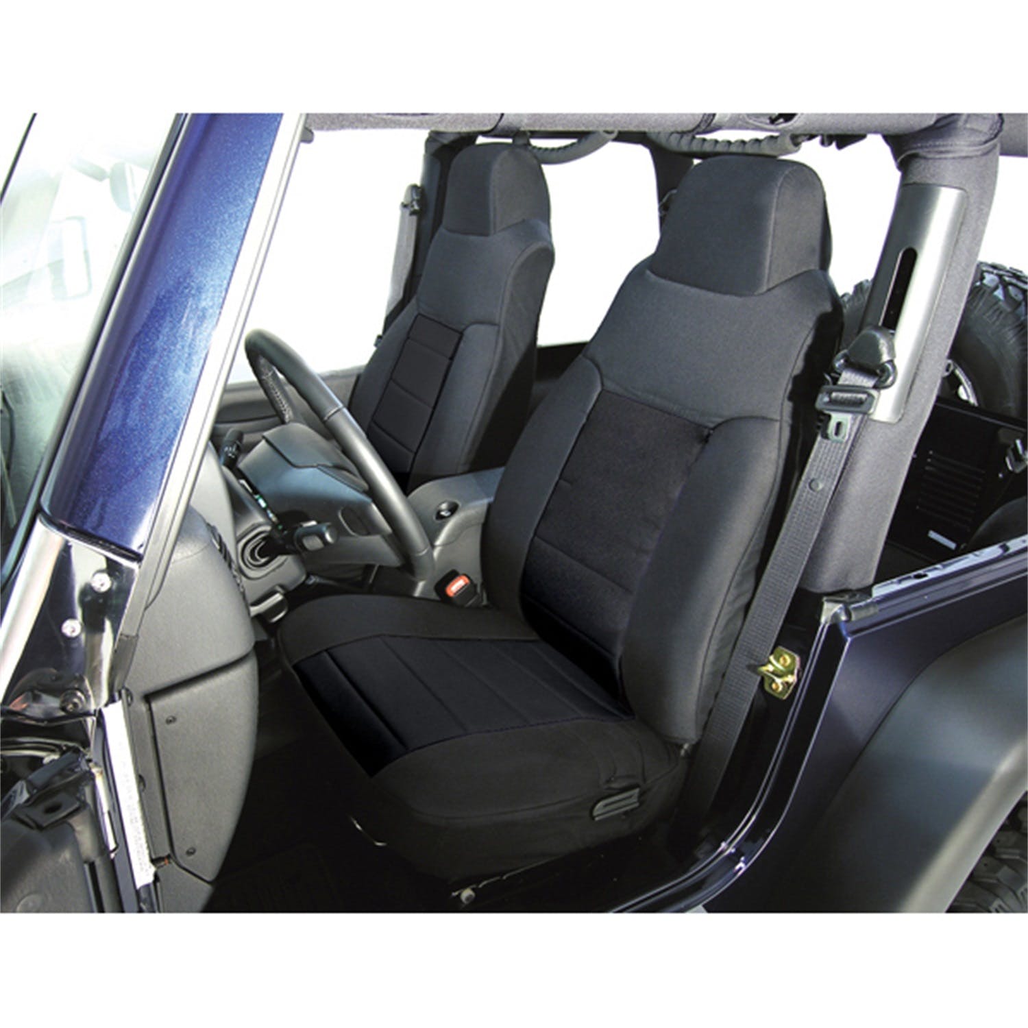 Rugged Ridge 13242.01 Fabric Front Seat Covers; Black; 76-90 Jeep CJ/Wrangler YJ