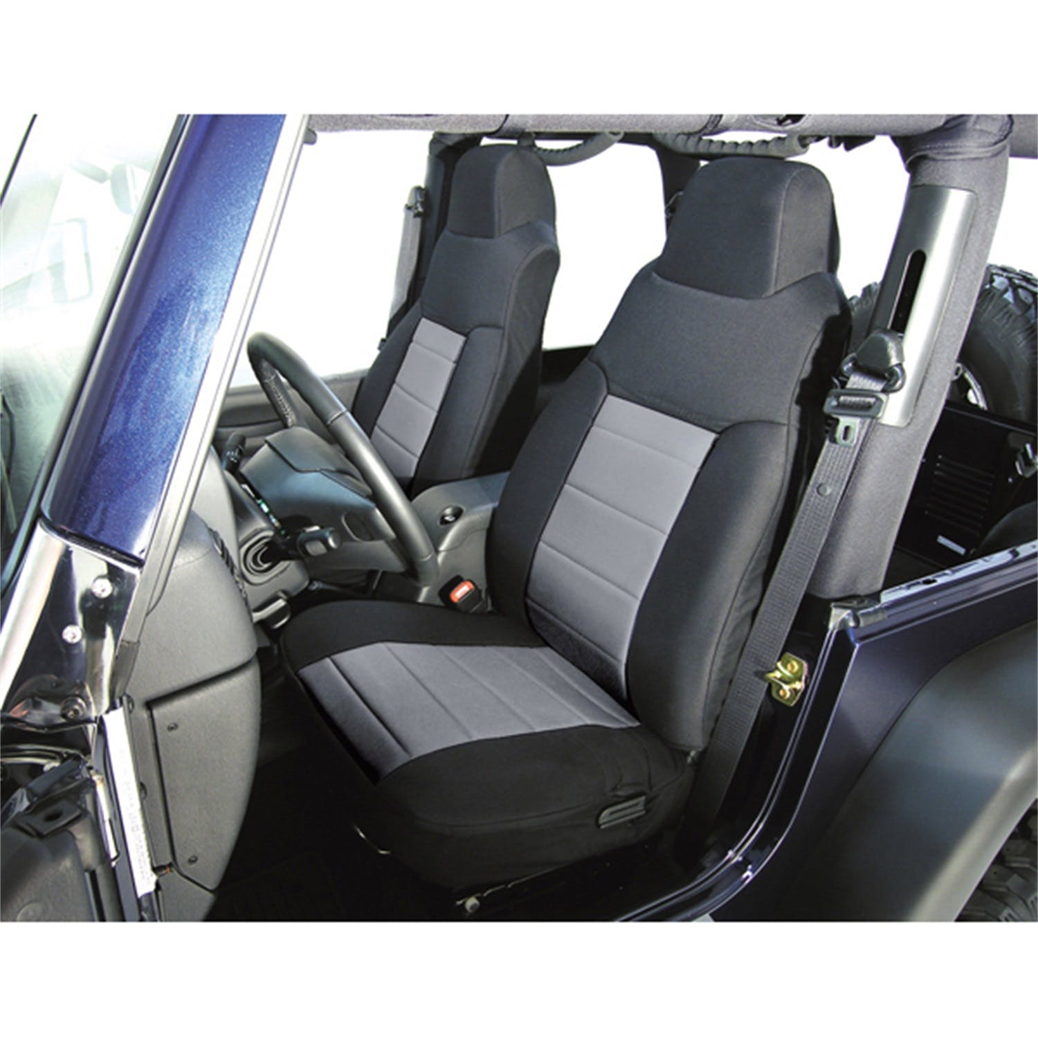 Rugged Ridge 13242.09 Fabric Front Seat Covers; Gray; 76-90 Jeep CJ/Wrangler YJ