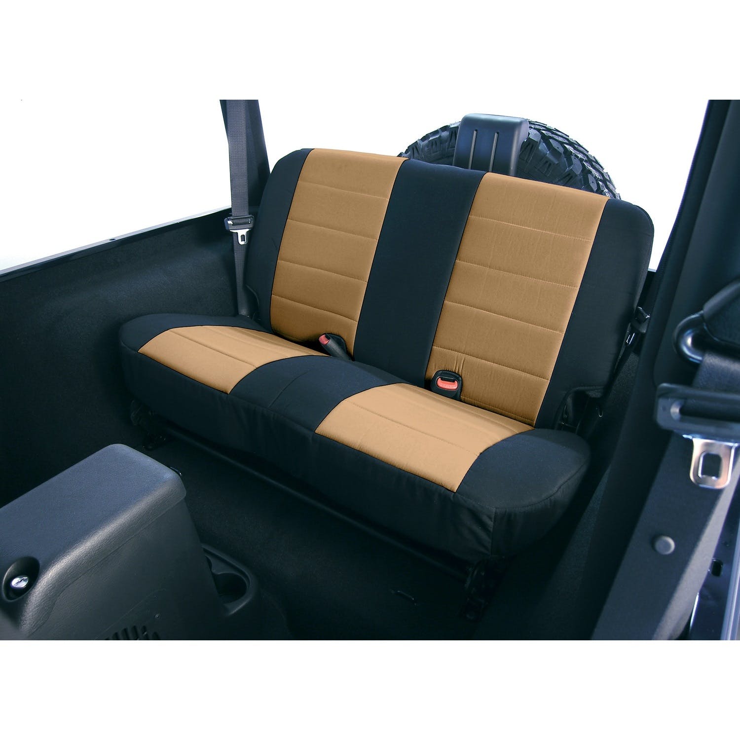 Rugged Ridge 13261.04 Neoprene Rear Seat Covers; Tan; 97-02 Jeep Wrangler TJ
