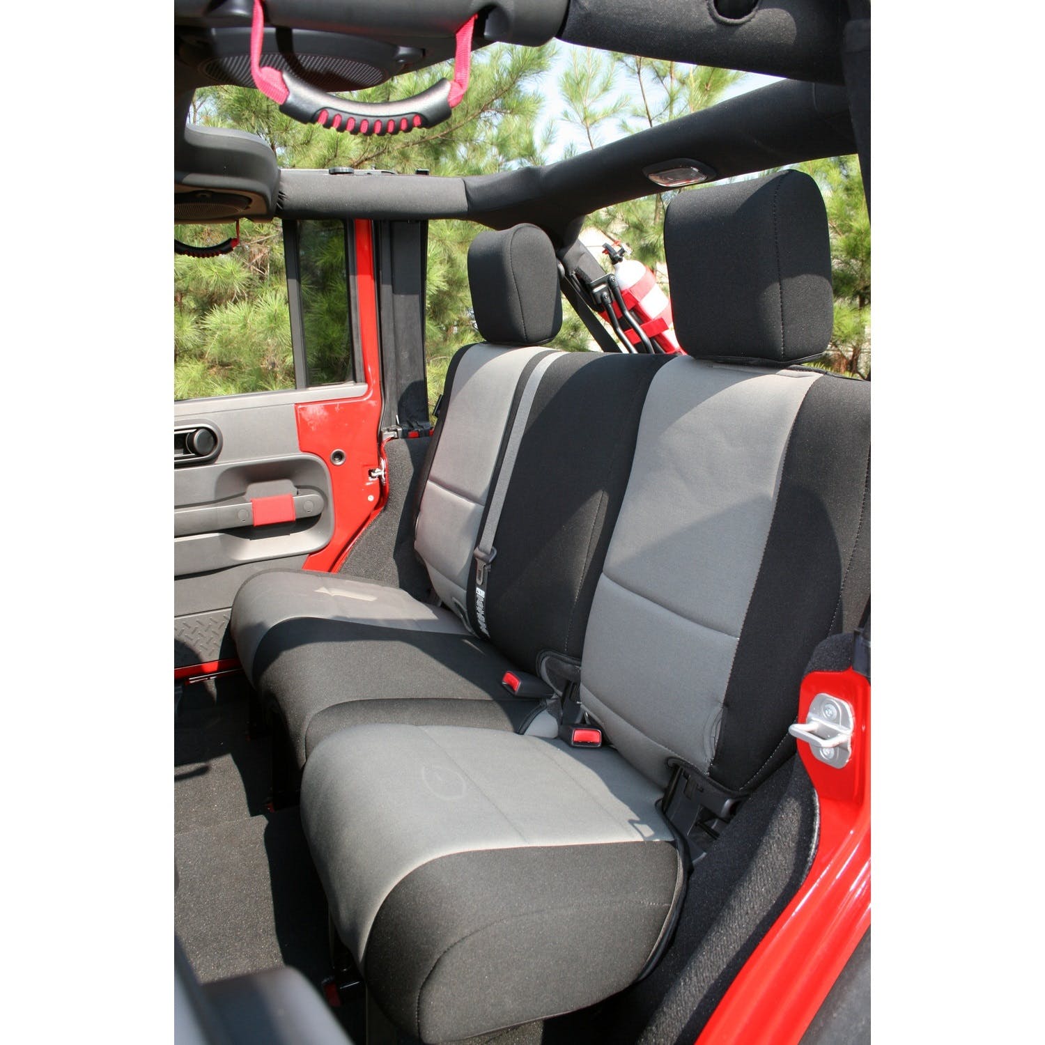 Rugged Ridge 13264.09 Neoprene Rear Seat Cover; Black/Gray; 07-17 Jeep Wrangler JKU