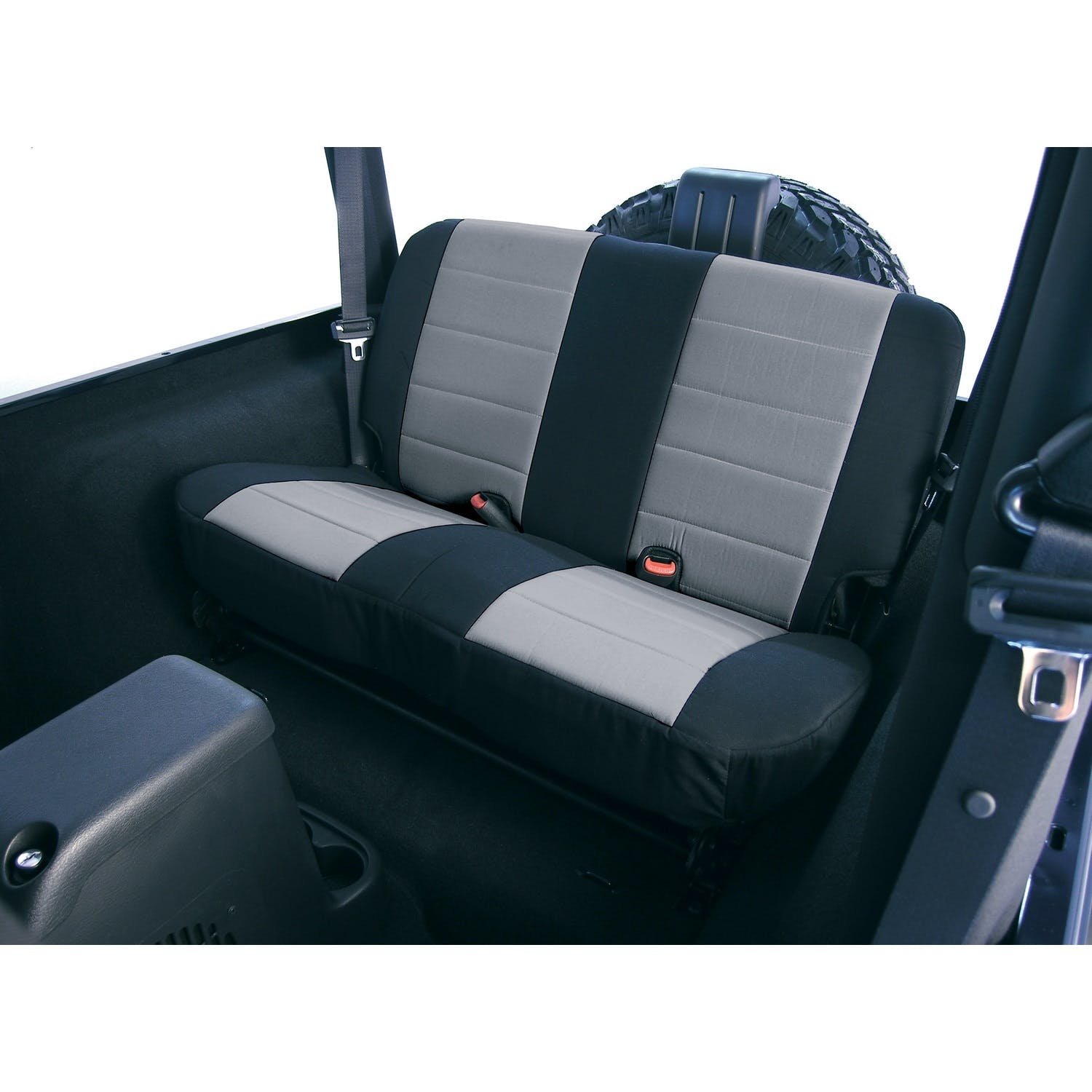 Rugged Ridge 13280.09 Fabric Rear Seat Covers; Gray; 80-95 Jeep CJ/Wrangler YJ